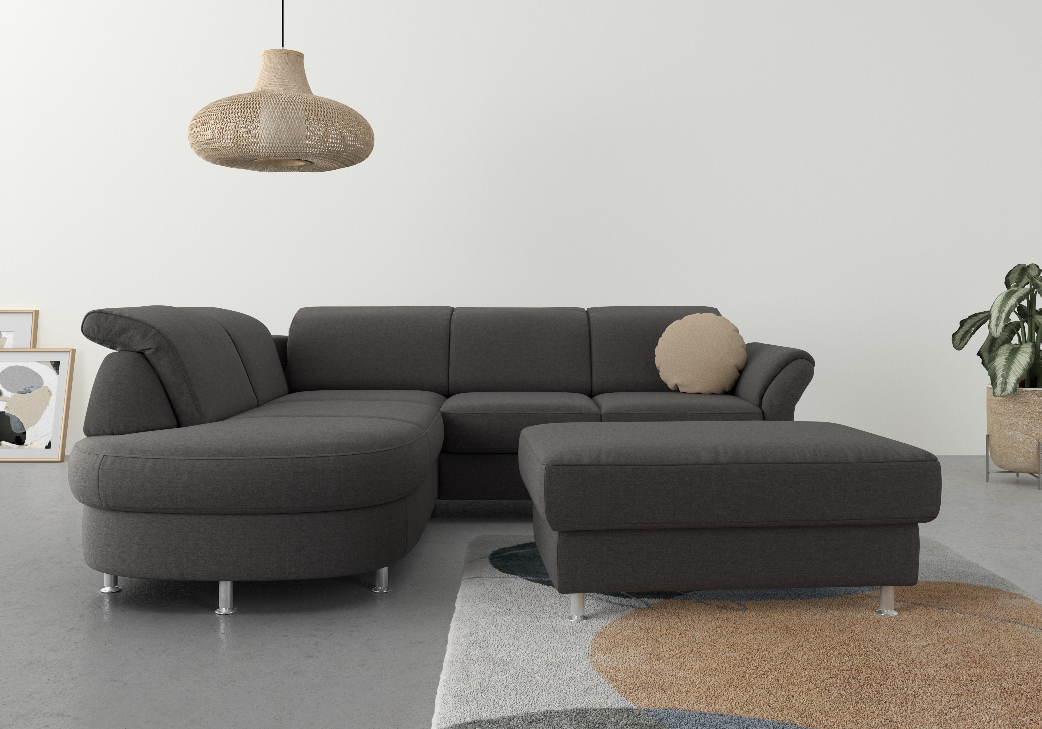 sit&more Ecksofa "Apulia L-Form" wahlweise Schlaffunktion, Bettkasten und Kopf- und Armteilverstellung