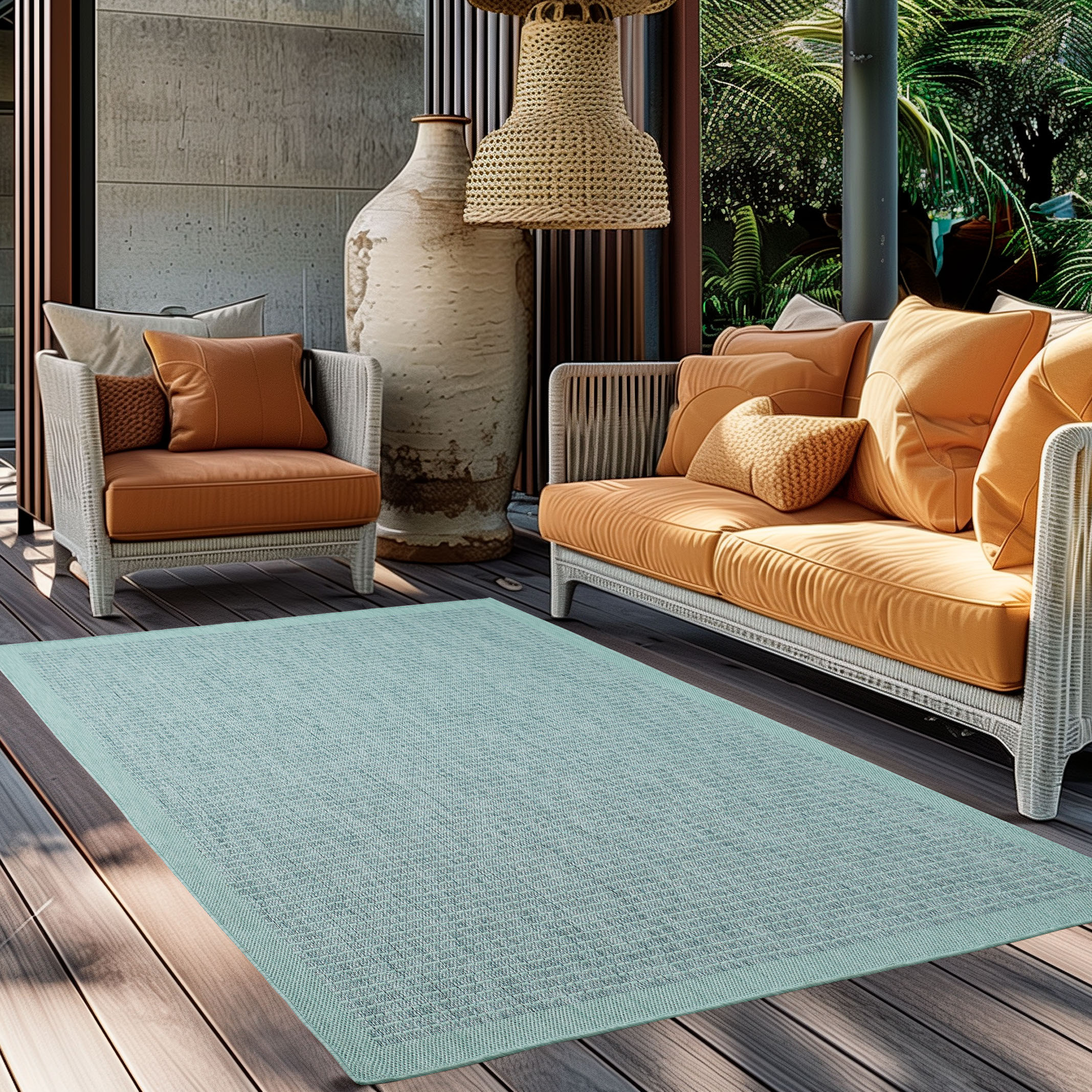 Ayyildiz Teppiche Outdoorteppich "GIZA 1410, auch als Läufer und Rund" rechteckig 3 mm Höhe Läufer, In- und Outdoor, Wetterfest, Wasserabweisend, robust