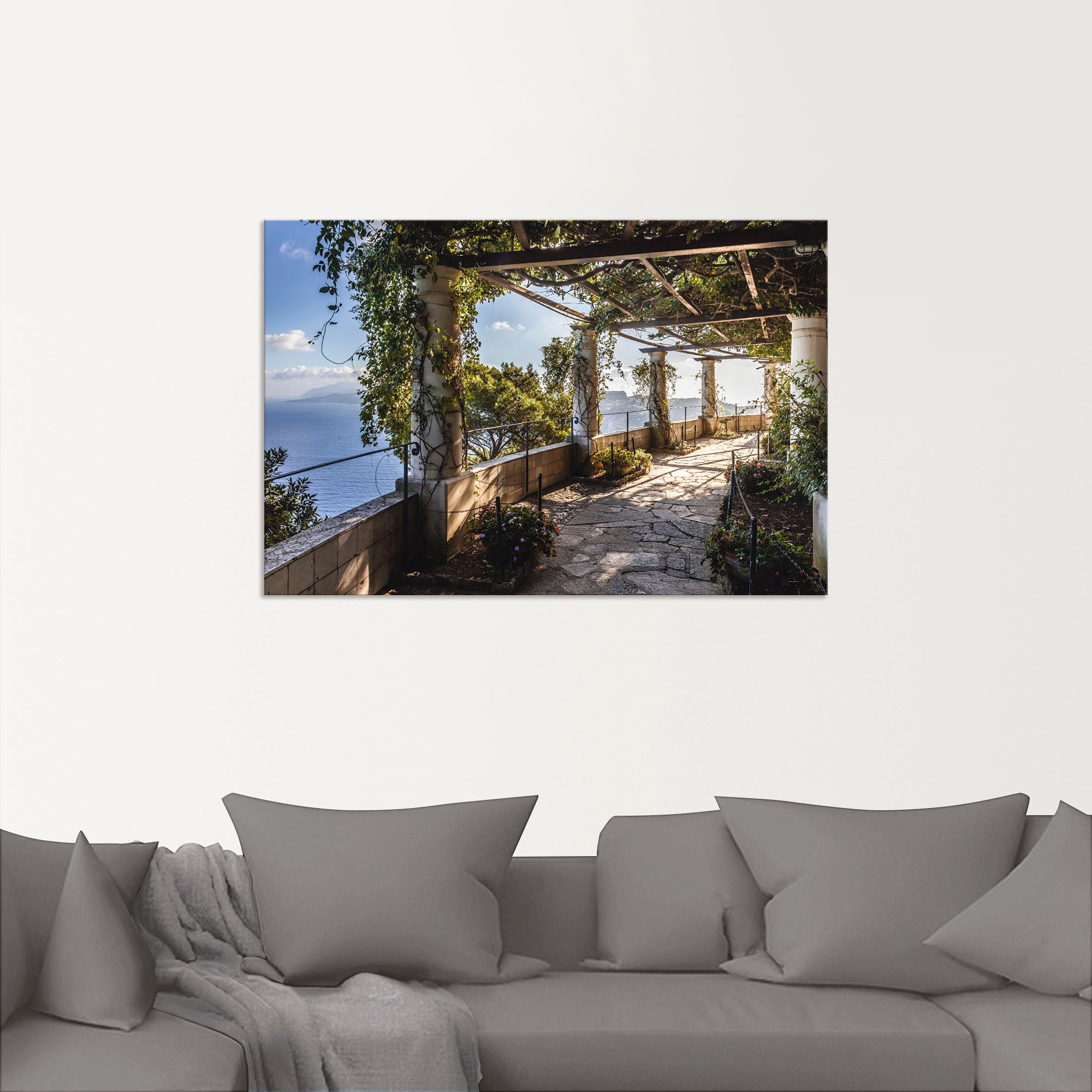 Artland Wandbild "Garten der Villa San Michele auf Capri" Gebäude 1 Stk. tl günstig online kaufen