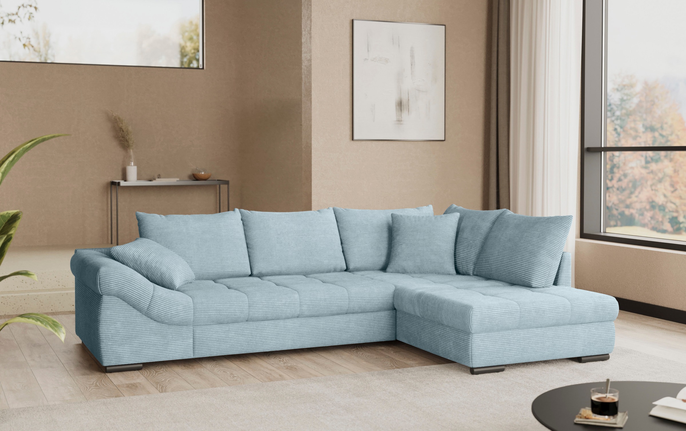 Mr. Couch Ecksofa »Allegro, L-Form«, mit Hochschläfer-Bettauszug, wahlweise mit Kaltschaum