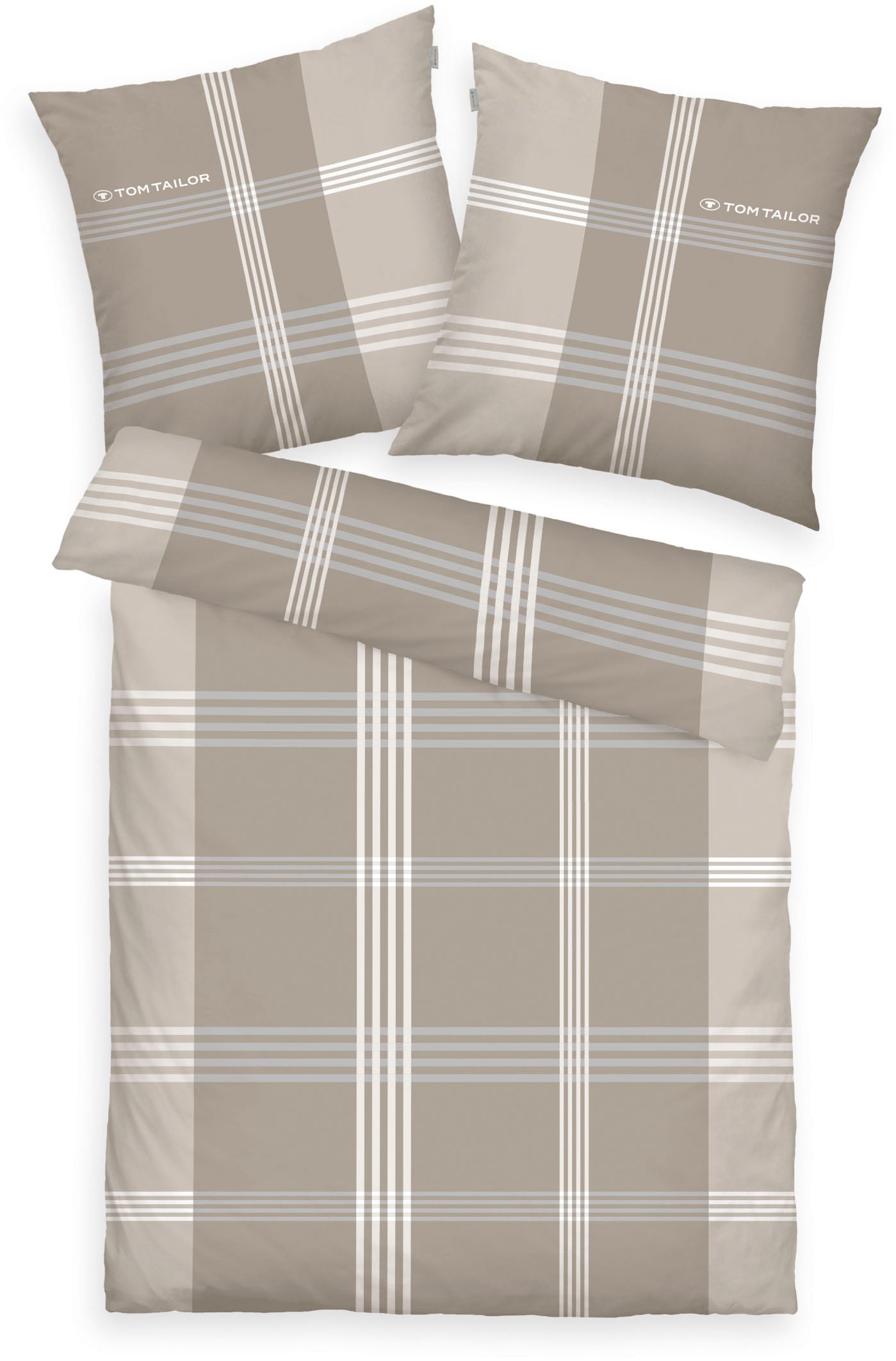 TOM TAILOR HOME Bettwäsche "Ole" 2 Stk. tlg. karierte Bettwäsche aus Baumwo günstig online kaufen