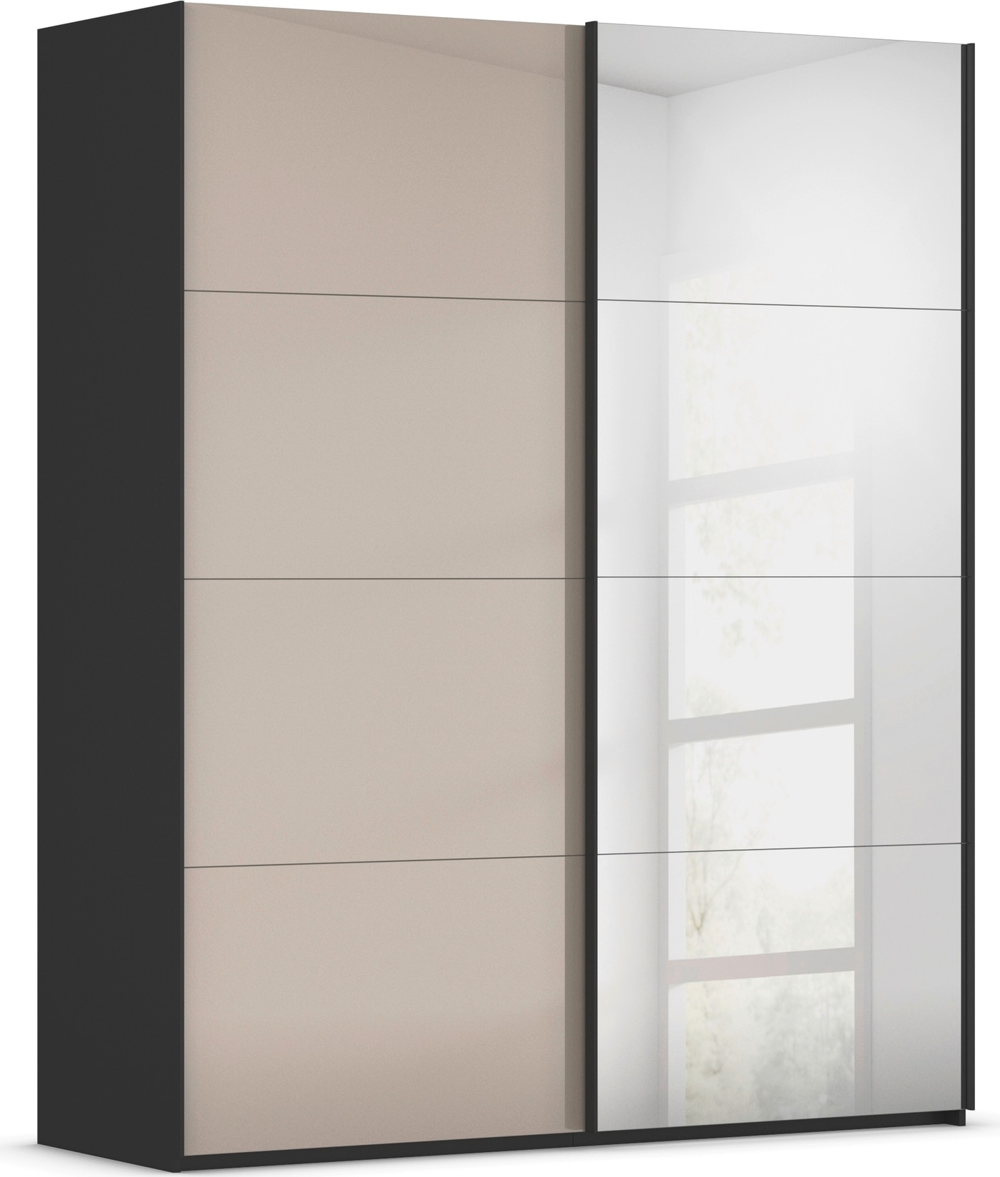 rauch "Kleiderschrank Schrank Garderobe Schlafzimmerschrank SCALE-FYRA" edle viergeteilte Türen Spiegel/Glas-Mix viele Farben MADE IN GERMANY