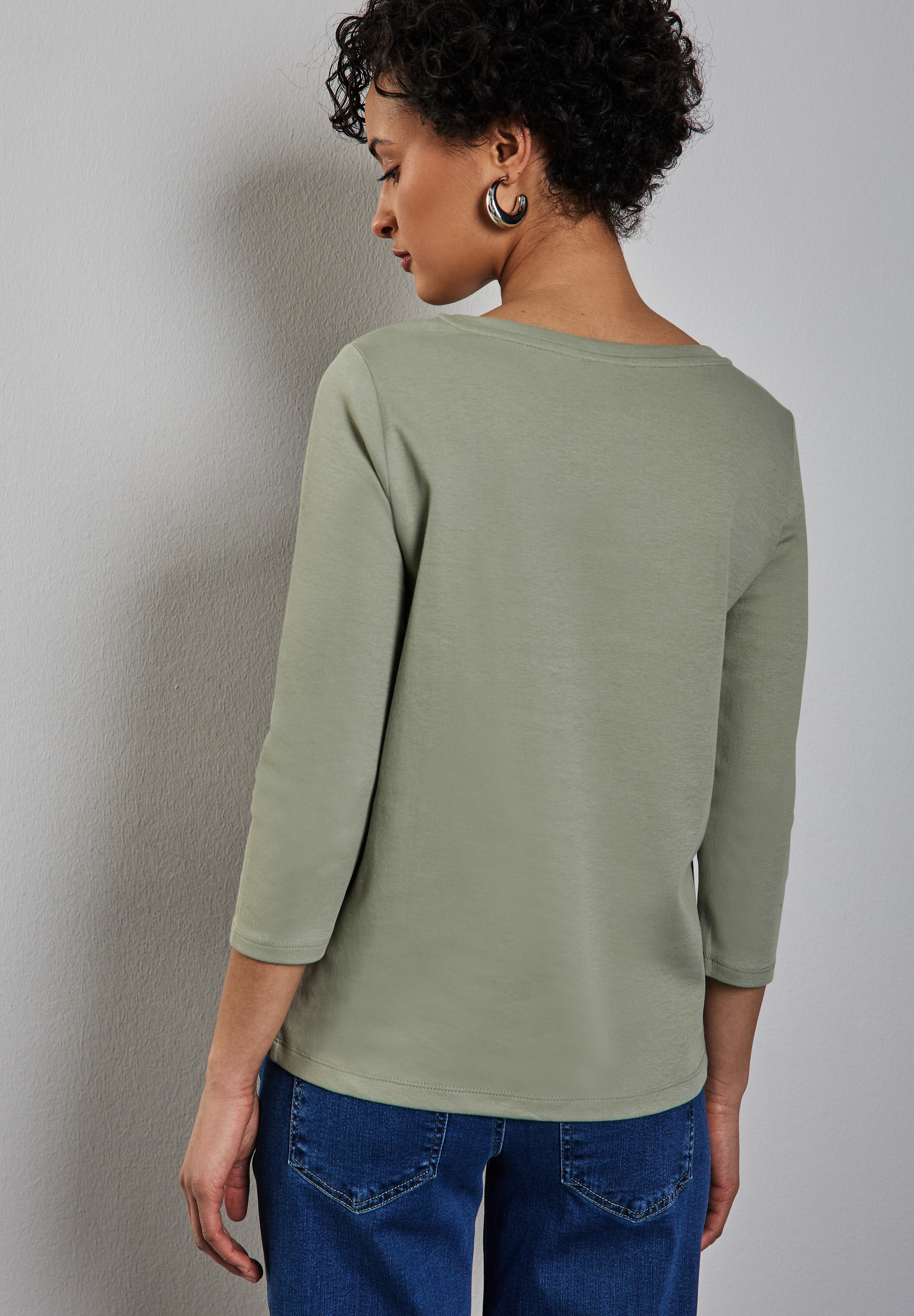 STREET ONE 3/4-Arm-Shirt, mit U-Boot-Ausschnitt