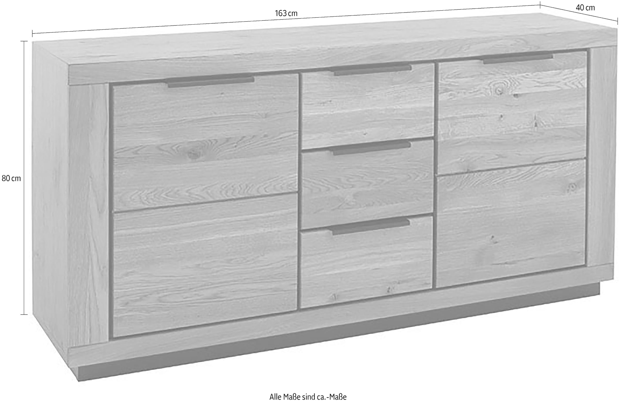 MCA living Sideboard »Greno Sideboard II«, (1 St.), durchgehende Lamelle