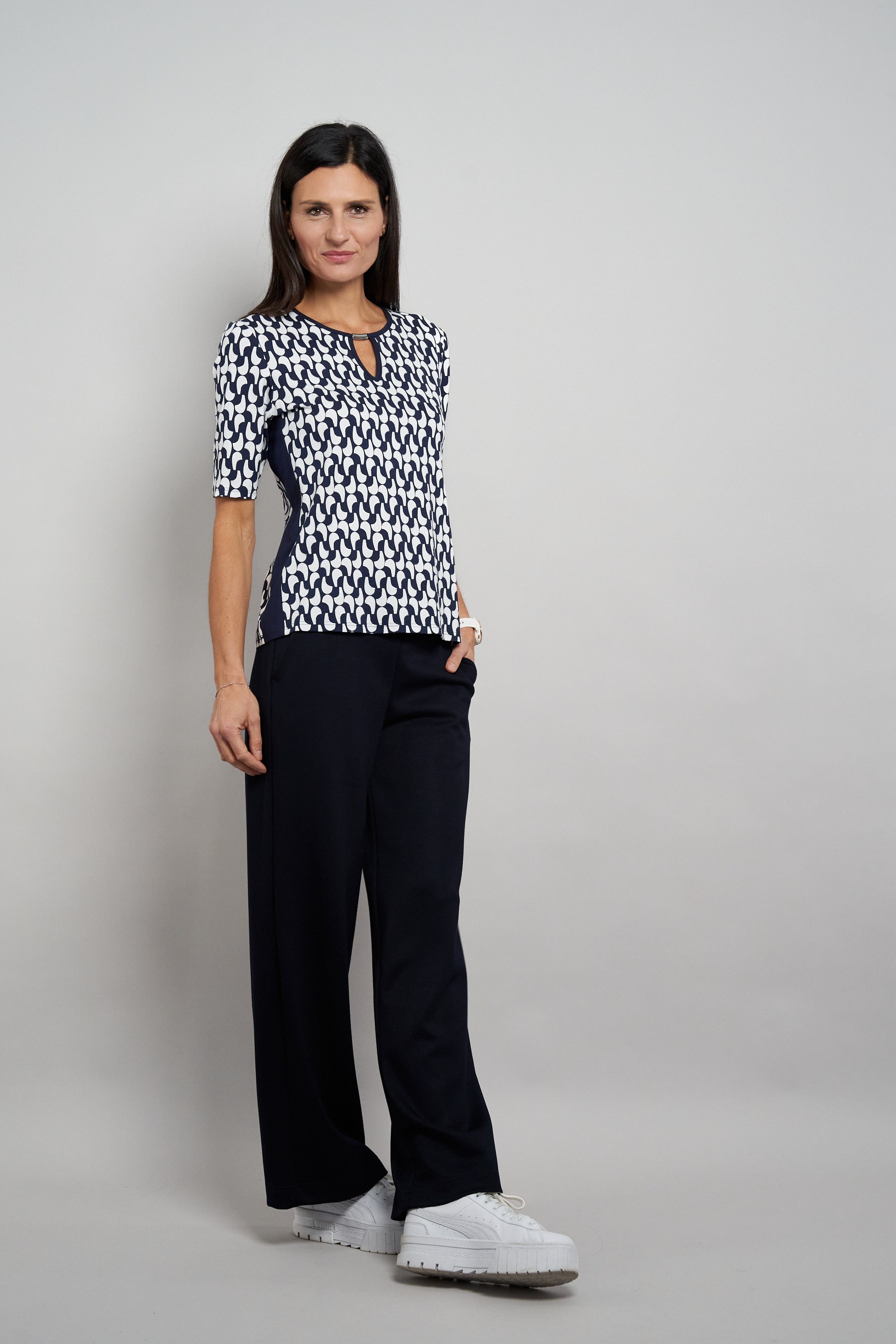 Seidel Moden Rundhalsshirt mit grafischem Muster - MADE IN GERMANY günstig online kaufen