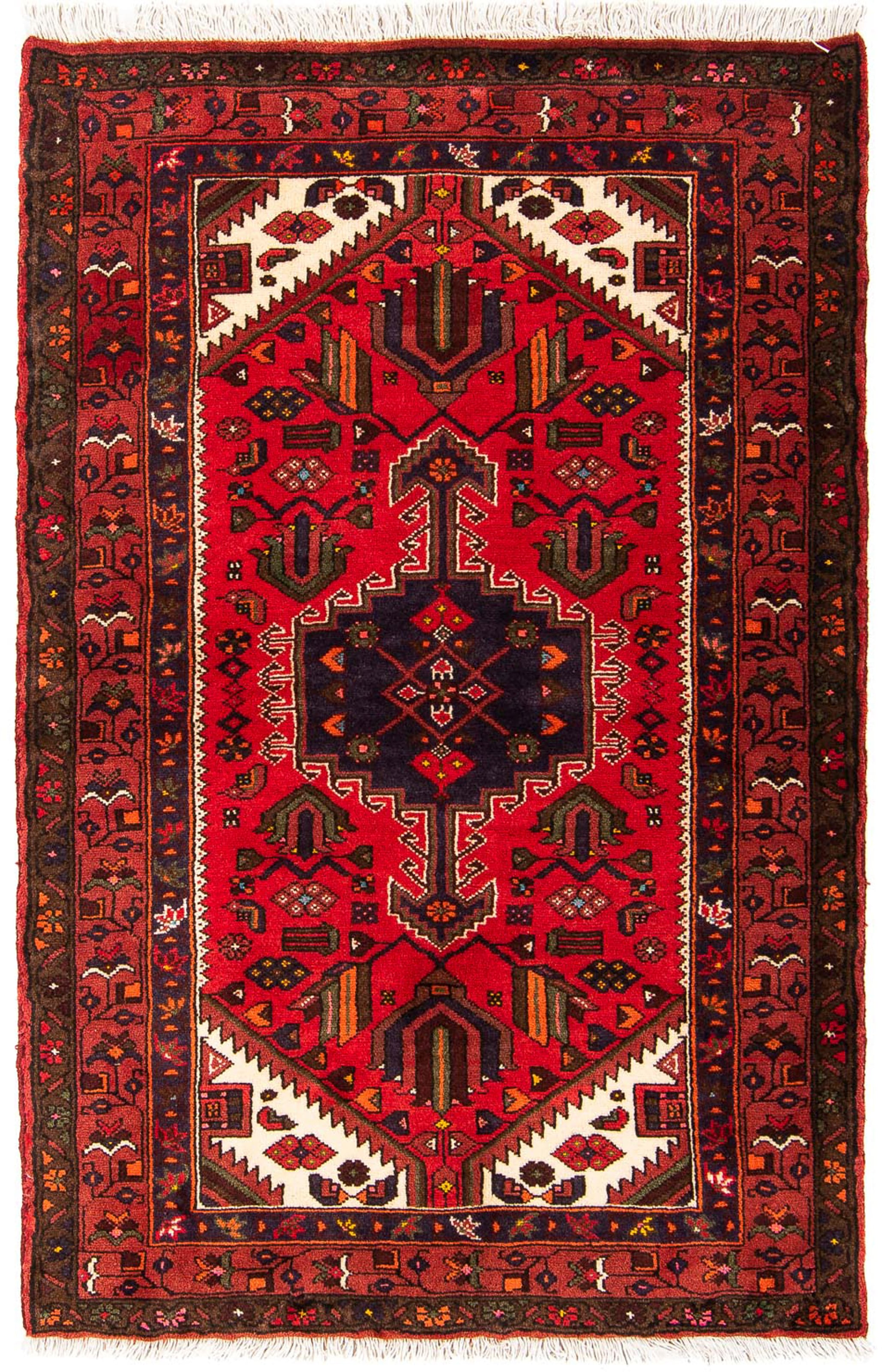 morgenland Orientteppich »Perser - Nomadic - 154 x 100 cm - dunkelrot«, rechteckig, Wohnzimmer, Handgeknüpft, Einzelstück mit Zertifikat