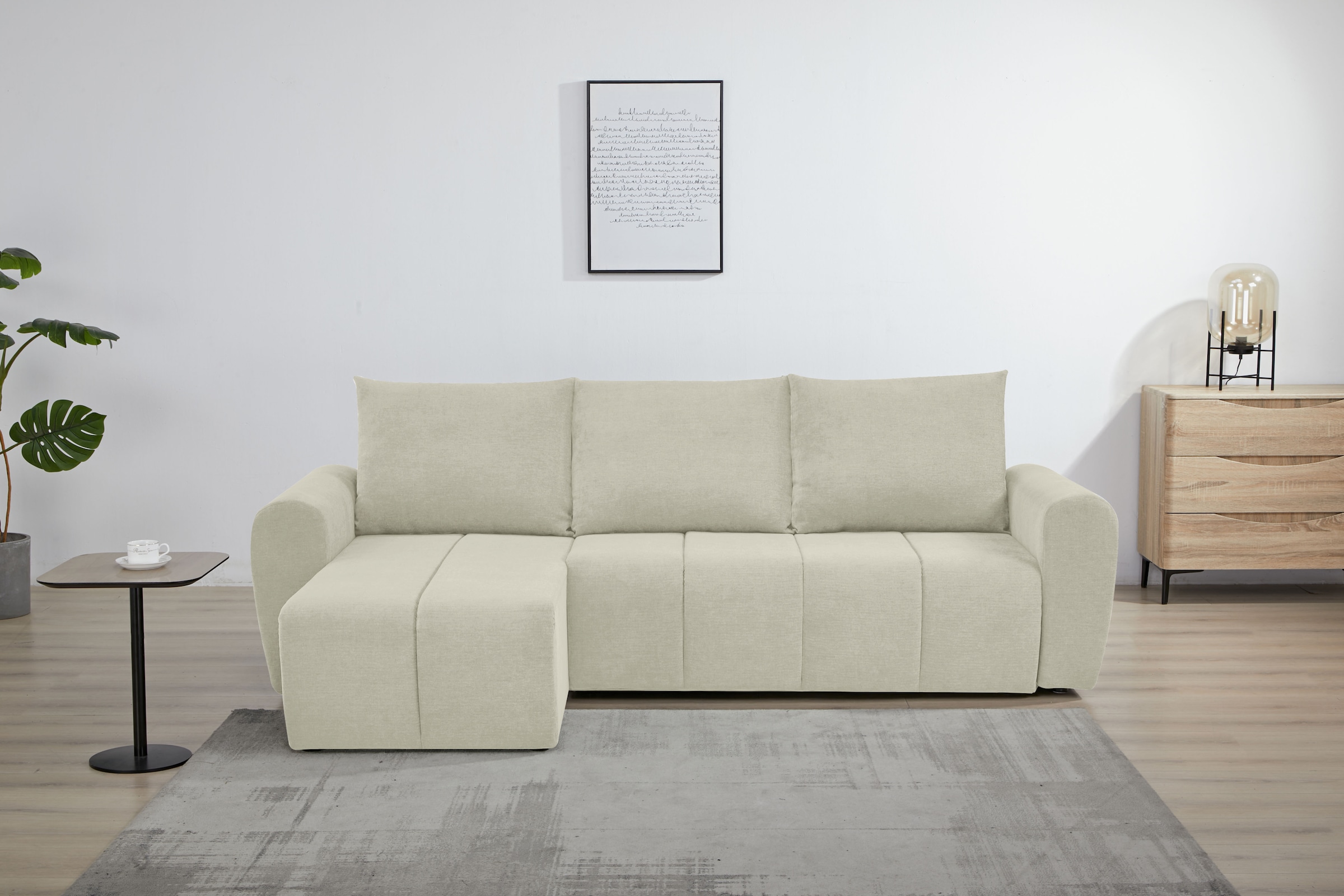 Home affaire Ecksofa "Nortrud, 241 cm, L-Form, mit Schlaffunktion u. Bettka günstig online kaufen