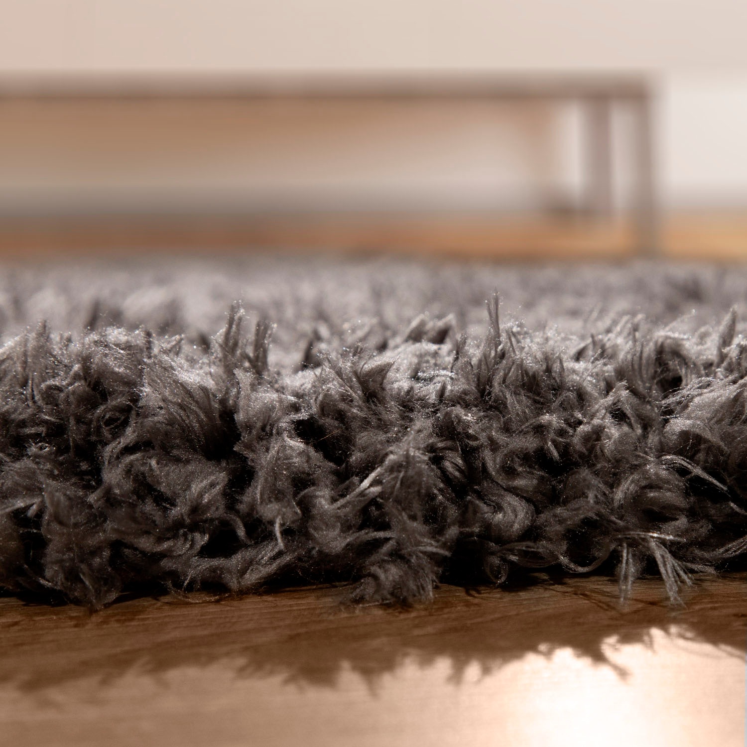 Hochflor-Teppich PACO HOME "Milano 861", grau (anthrazit), B:120cm H:74mm L:160cm, Polypropylen, Teppiche, Uni-Farben, Flokati-Optik, weich und kuschelig 3