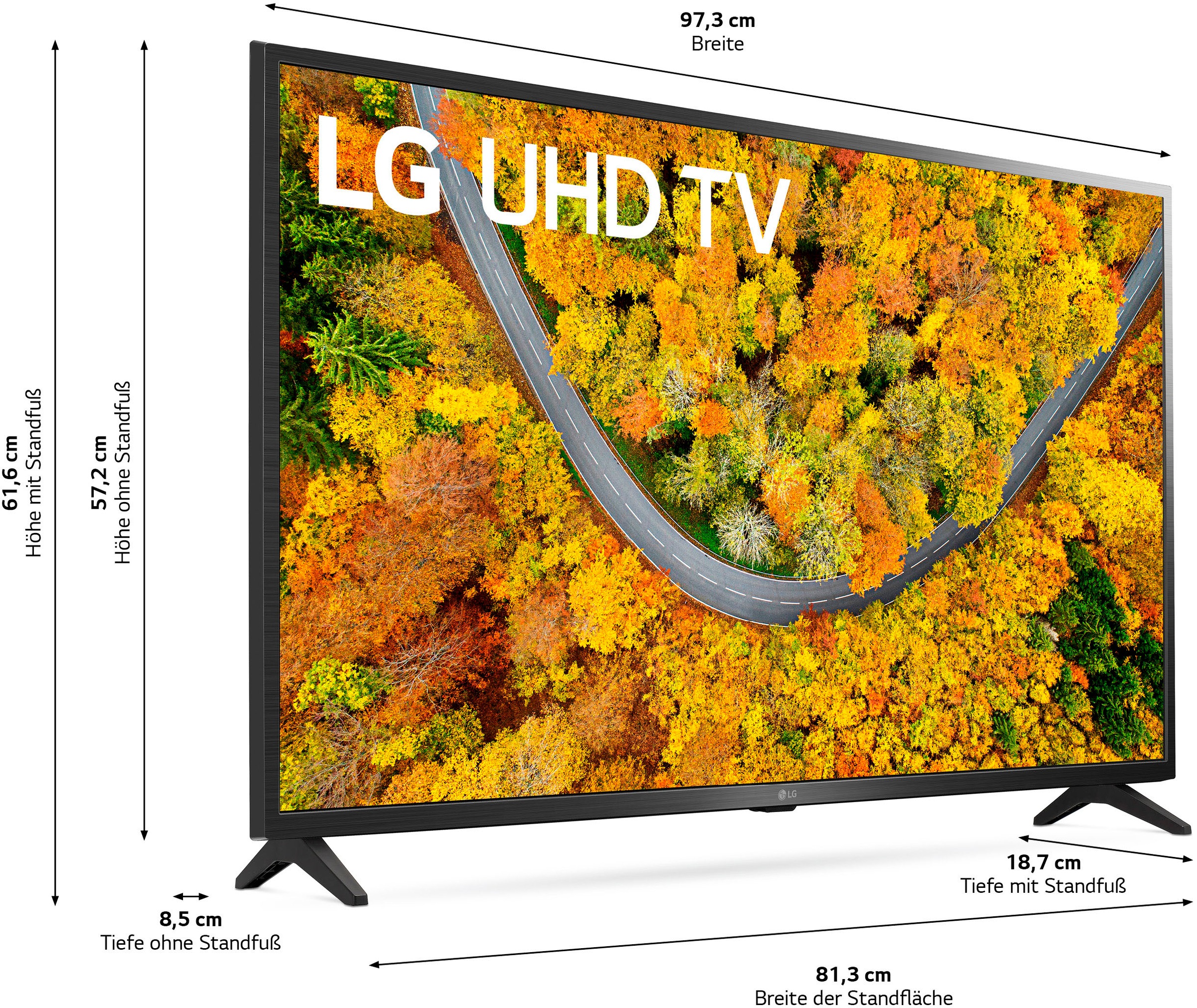 LG »43UP75009LF«, Contrast-HDR10 LCD-LED 4K Zoll, Local LG | Friday Ultra Smart-TV, Pro HD, Fernseher Black cm/43 108 BAUR