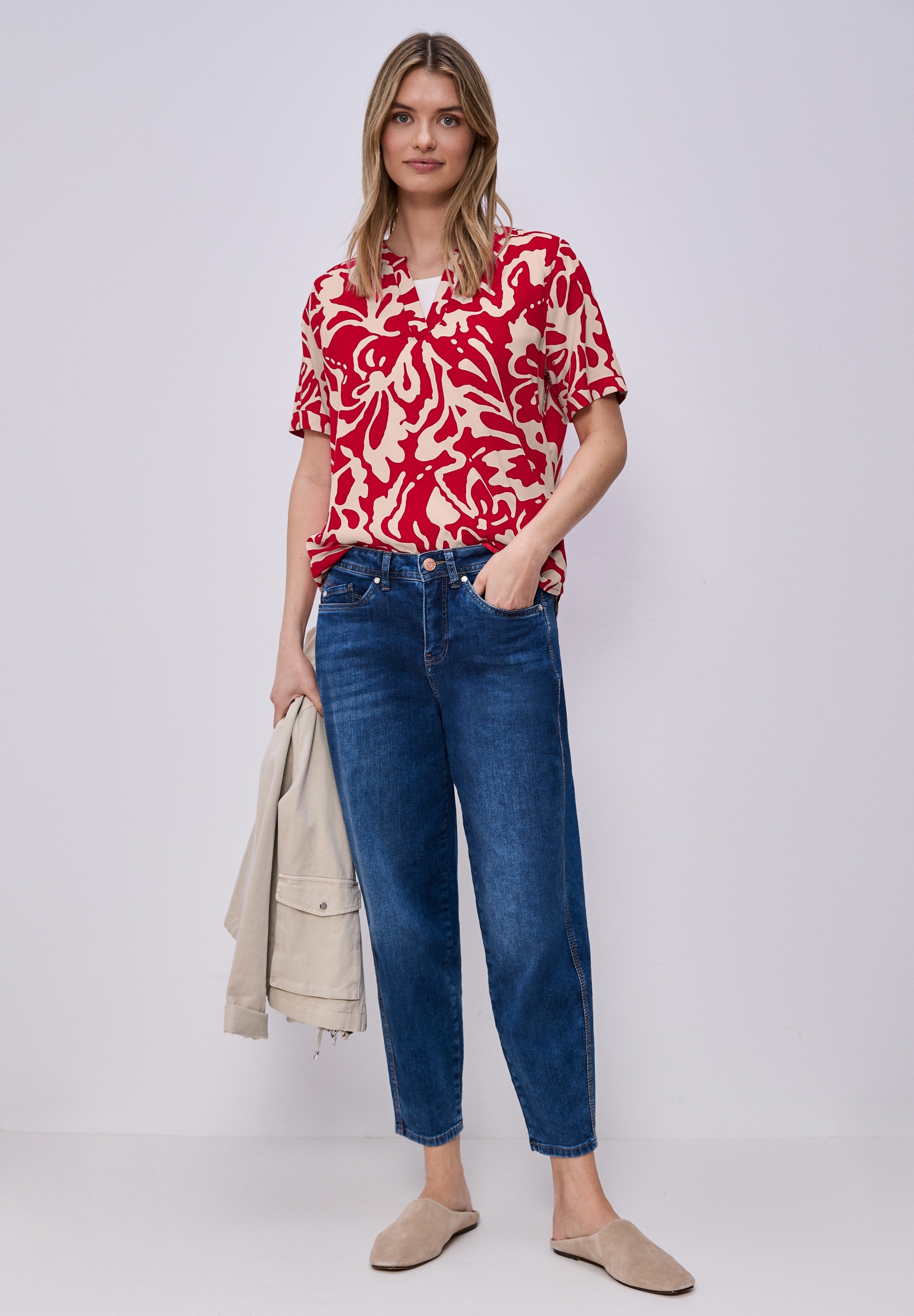 STREET ONE Kurzarmbluse mit Blumenmuster