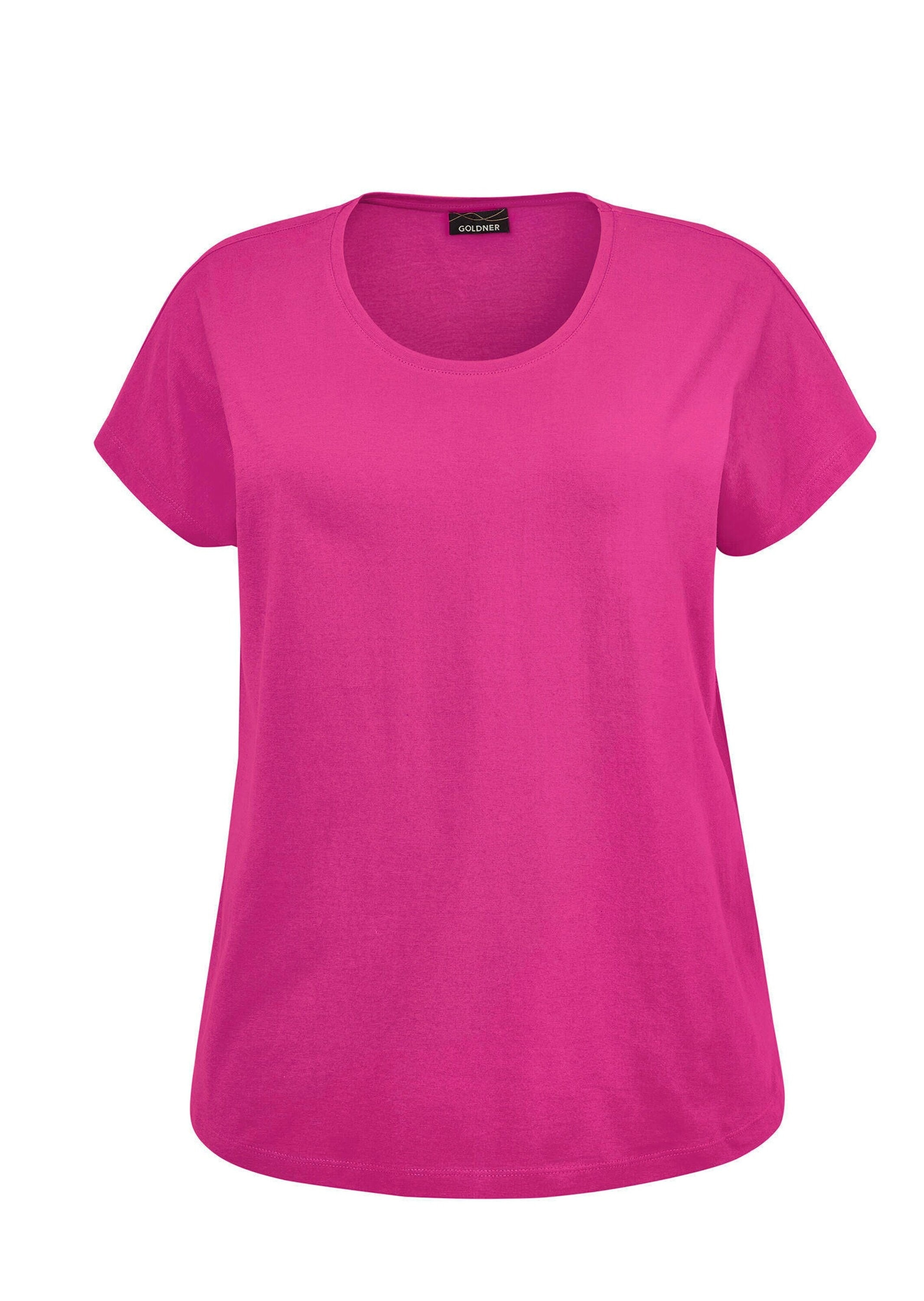 GOLDNER Kurzarmshirt "Shirt mit Rundhalsausschnitt" Tiefer Rundhalsausschnitt