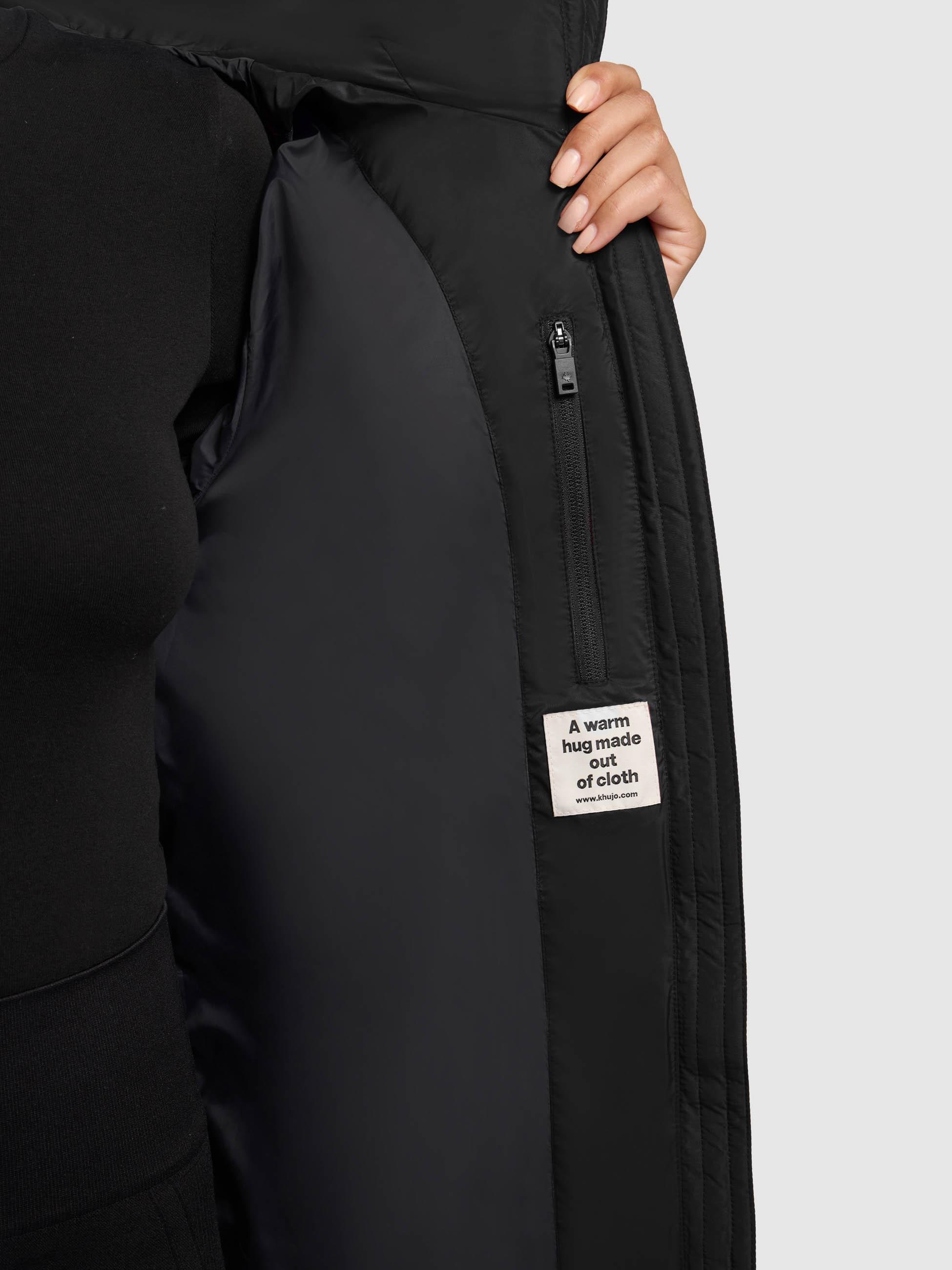khujo Steppmantel »Jilias5-YM«, warmer Damen Wintermantel mit Kapuze und großen Taschen
