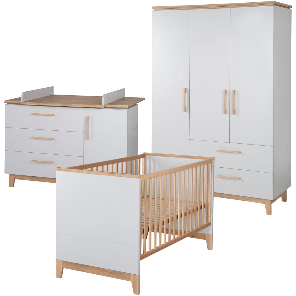 roba® Babyzimmer-Komplettset »Caro«, (Set, 3 St., Kinderbett, Schrank, Wickelkommode)