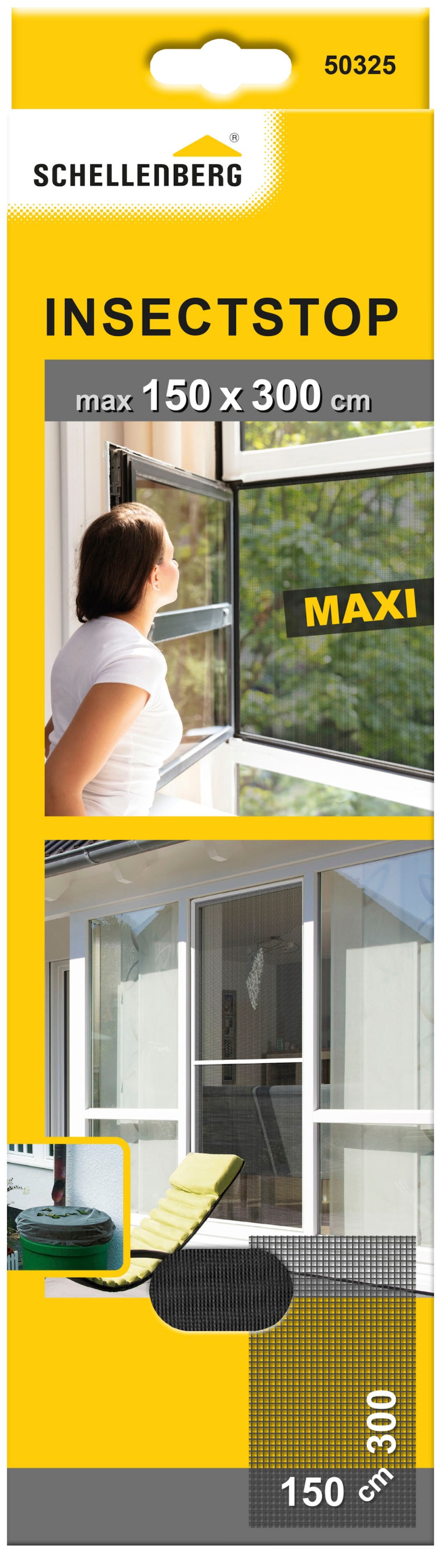 SCHELLENBERG Fliegengitter-Gewebe »Maxi 50325«, Insekten- und Mückenschutz für große Fenster, 150x300 cm, anthrazit
