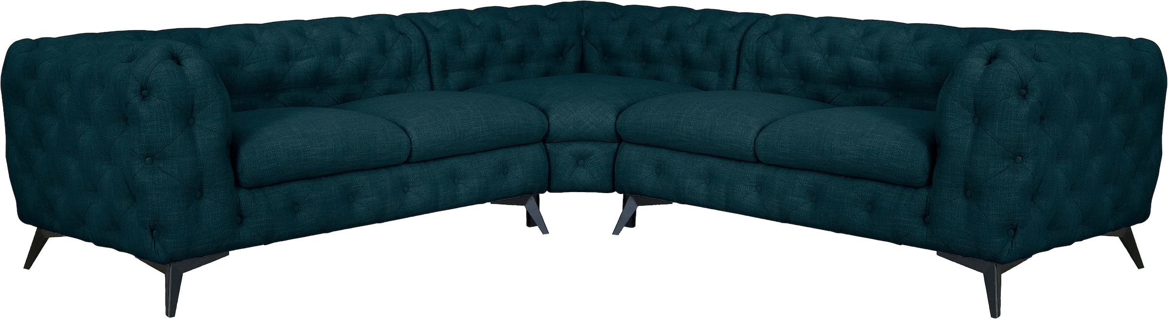 Home affaire Chesterfield-Sofa "Ecksofa GLYNIS L-Form mit Wellenunterfederu günstig online kaufen