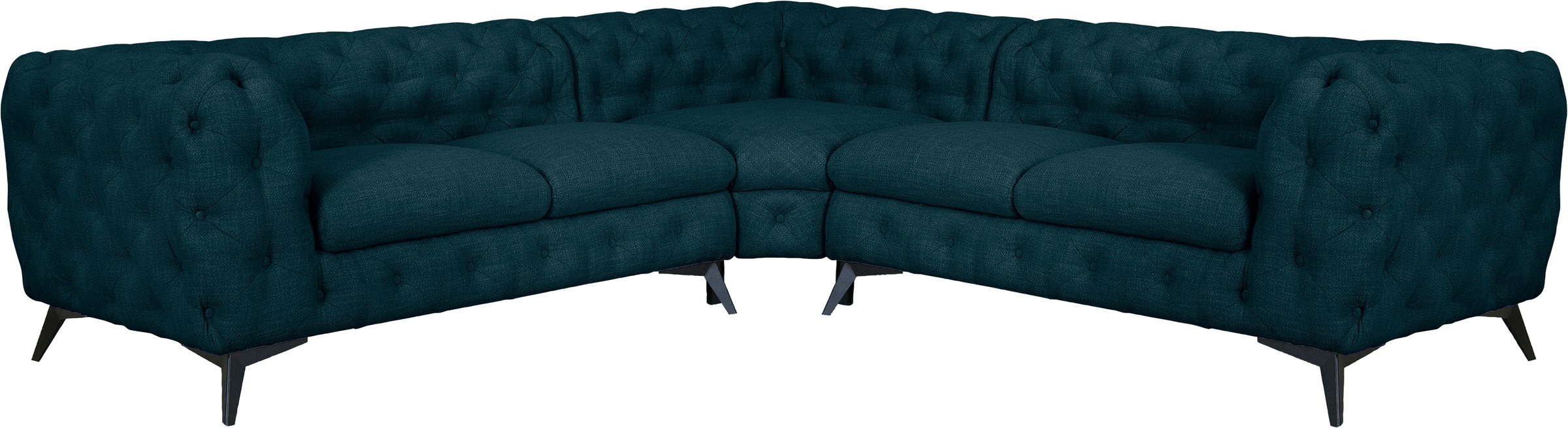 Leonique Chesterfield-Sofa "Ecksofa GLYNIS L-Form mit Wellenunterfederung, günstig online kaufen