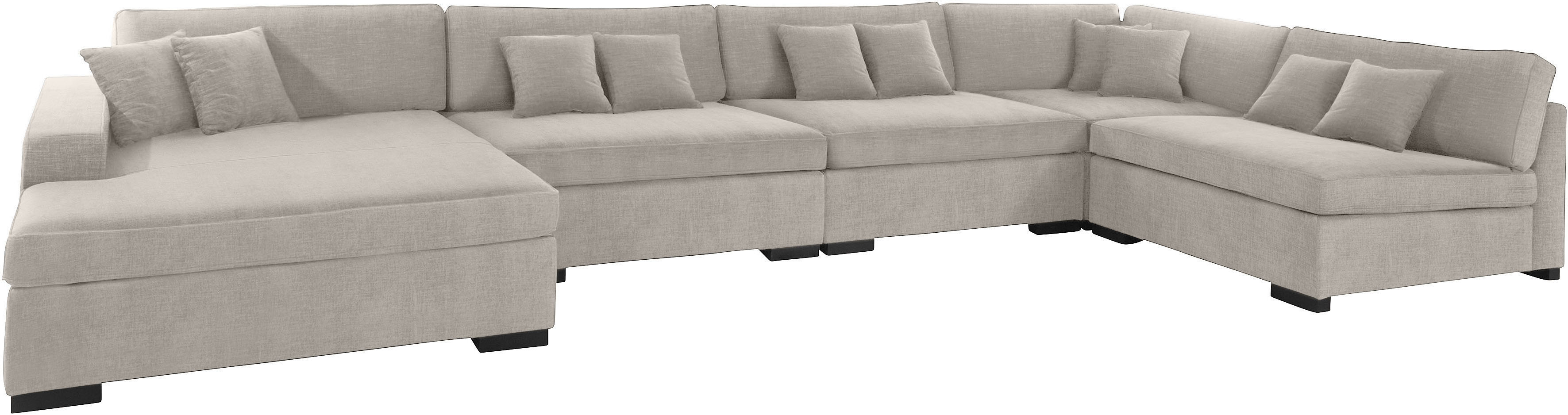 Thumbnail - Home affaire Wohnlandschaft "Skara XXL U-Form", Lounge-Sofa XXL mit Federkern-Polsterung, in vielen Bezugsvarianten