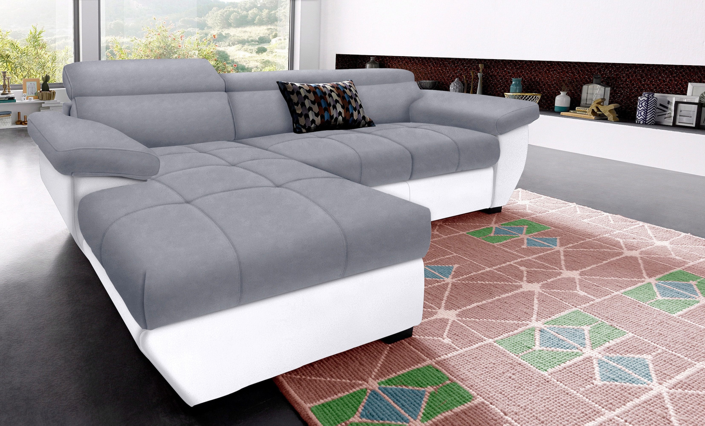COTTA Ecksofa "Speedway L-Form" mit Kopfteilverstellung, wahlweise mit Schlaffunktion & Bettkasten