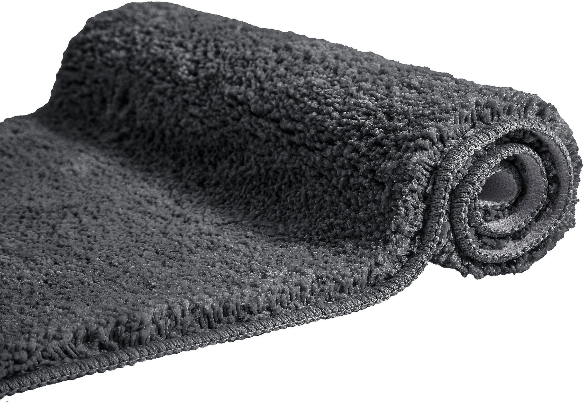 my home Badematte »Inga, Badezimmer Teppich, Badvorleger«, rutschhemmend beschichtet, schnell trocknend-strapazierfähig-fußbodenheizungsgeeignet, Badteppich, unifarben, weich, als halbrund und rechteckig erhältlich