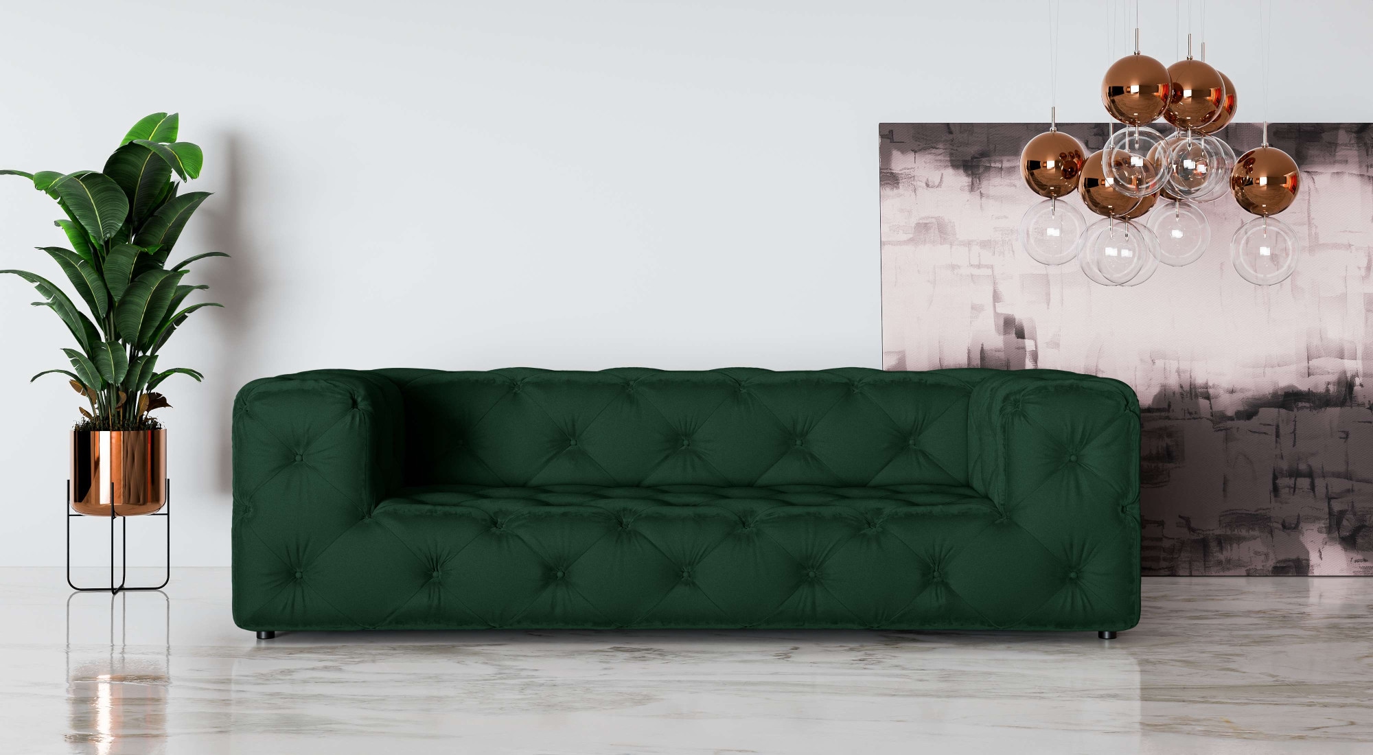 Places of Style 3-Sitzer »FOLLINA«, 3-Sitzer Sofa mit klassischer Chesterfield-Knopfheftung