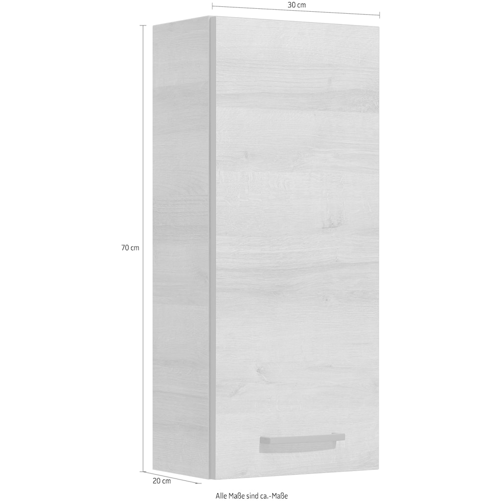 Saphir Hängeschrank »Quickset 919 Badschrank 30 cm breit mit 1 Tür und 2 Glas-Einlegeböden«