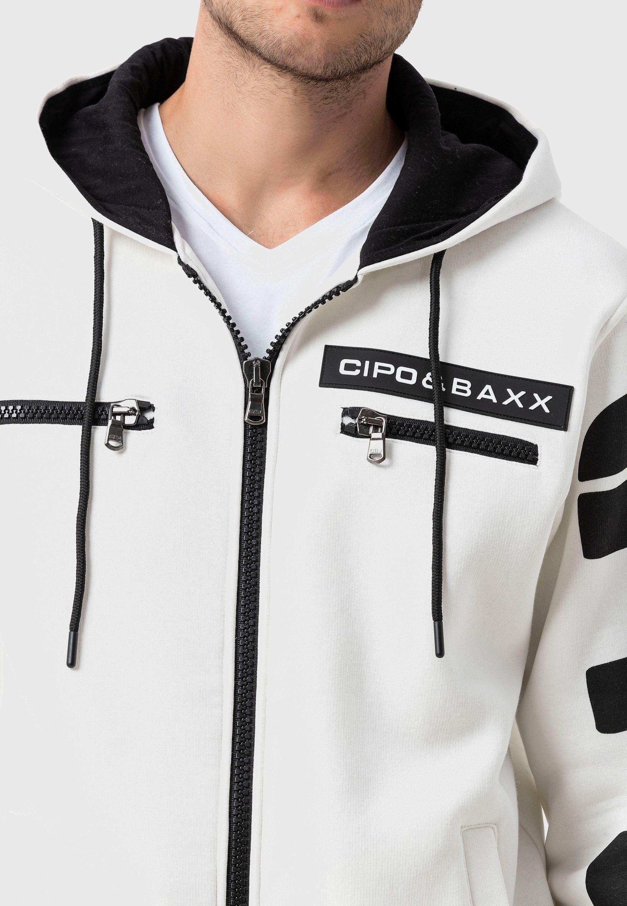 Cipo & Baxx Strickjacke »Cipo & Baxx Sweatjacken« mit Ärmel- und Rückenprint