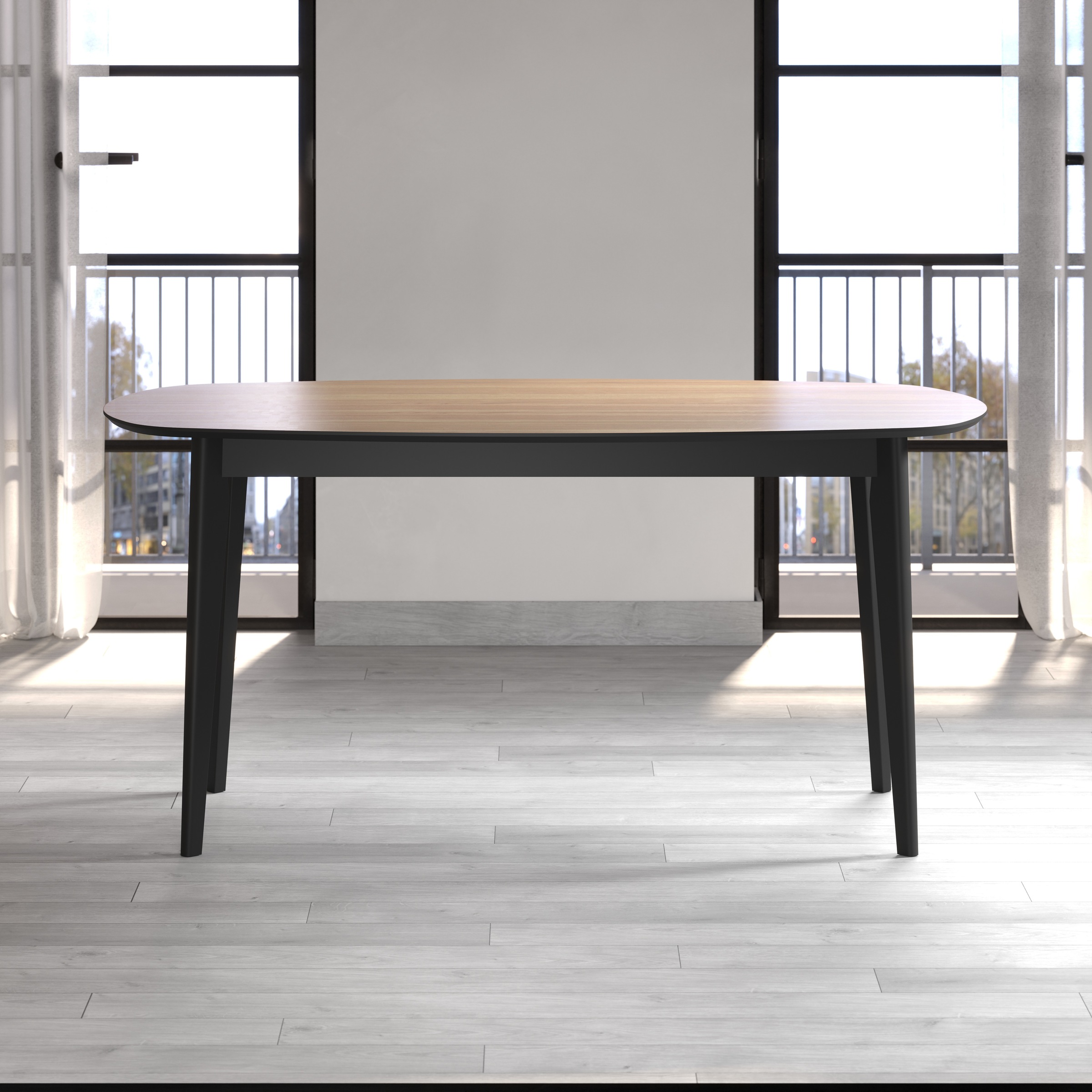 INOSIGN Esstisch "Ronda", (1 St.), Esszimmertisch oval auf Massivholzfüßen günstig online kaufen