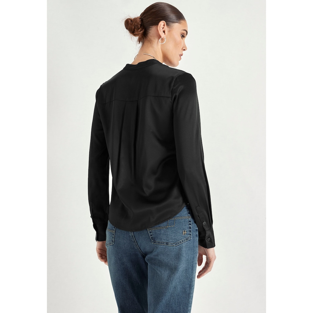 HECHTER PARIS Seidenbluse, mit Fronttasche