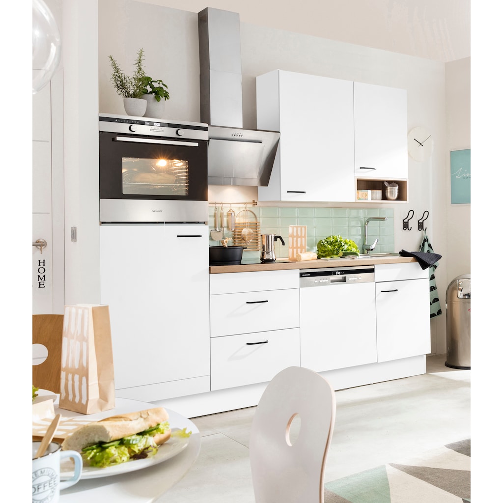 OPTIFIT Küchenzeile »Elga«, Premium-Küche, Soft-Close-Funktion, großen Vollauszügen, Breite 230 cm