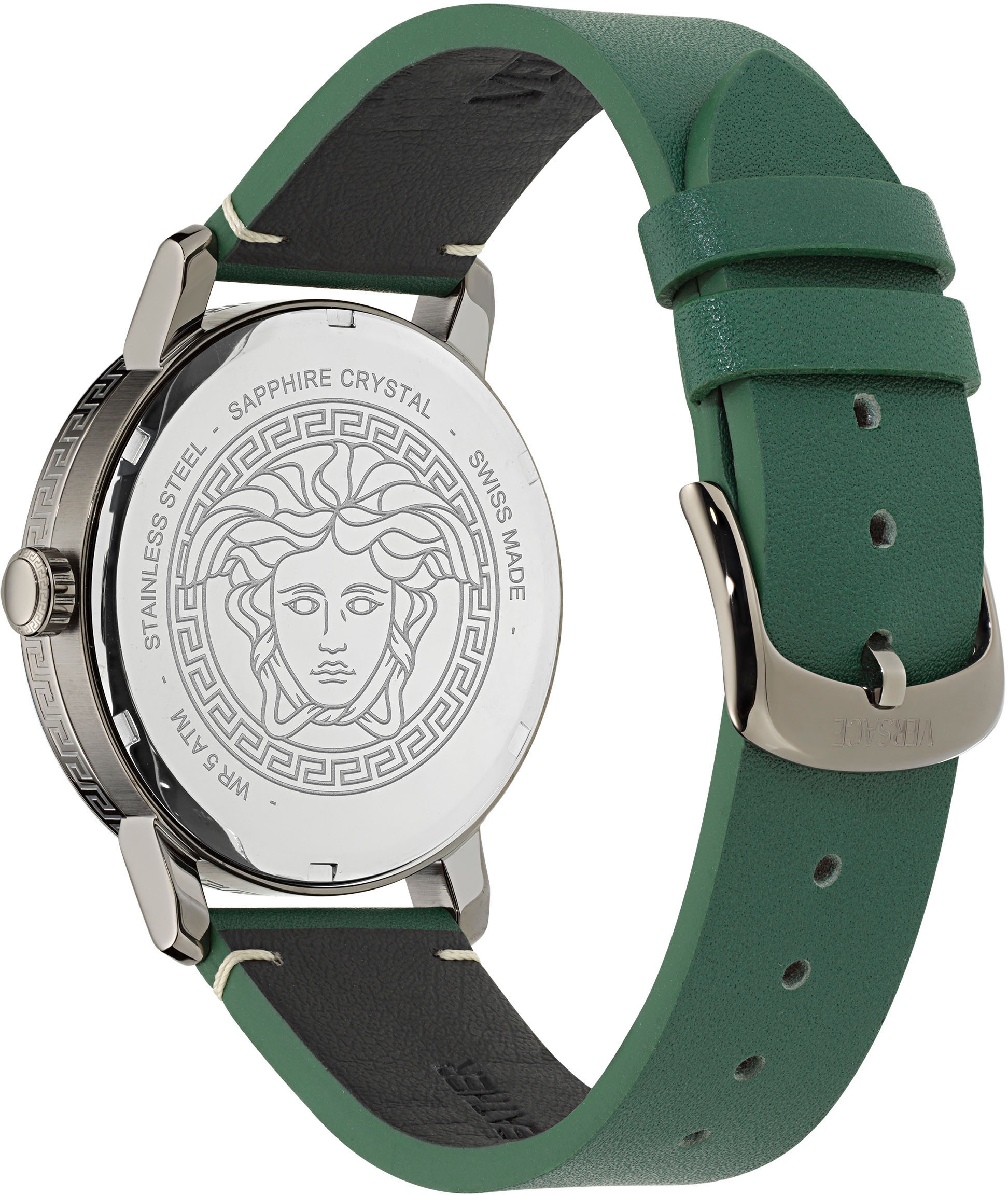 Versace Quarzuhr »V-HELIX«, Armbanduhr, Herrenuhr, Swiss Made, Saphirglas, Lederarmband, analog