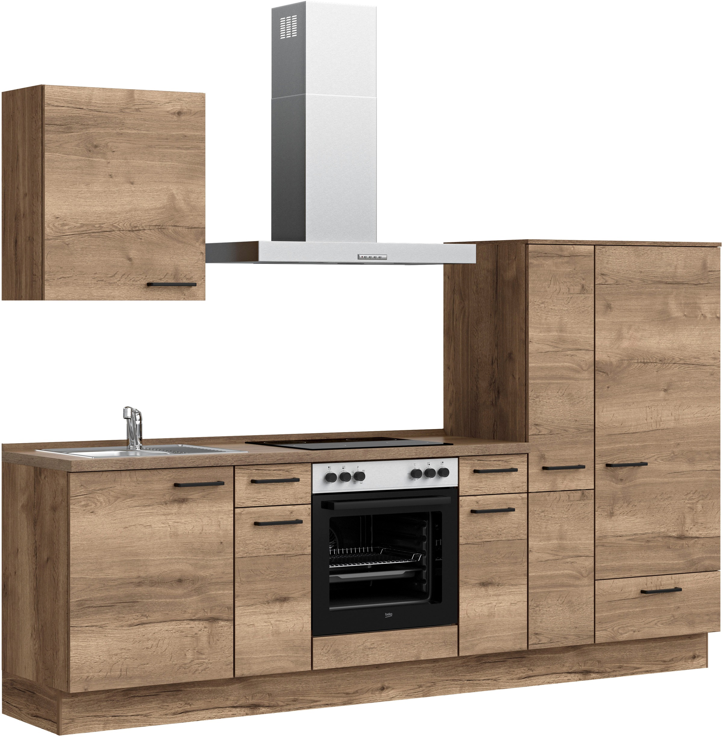 nobilia® Küchenzeile »"Structura I"«, vormontiert, Ausrichtung wählbar, Breite 270 cm, wahlw. mit E-Geräten
