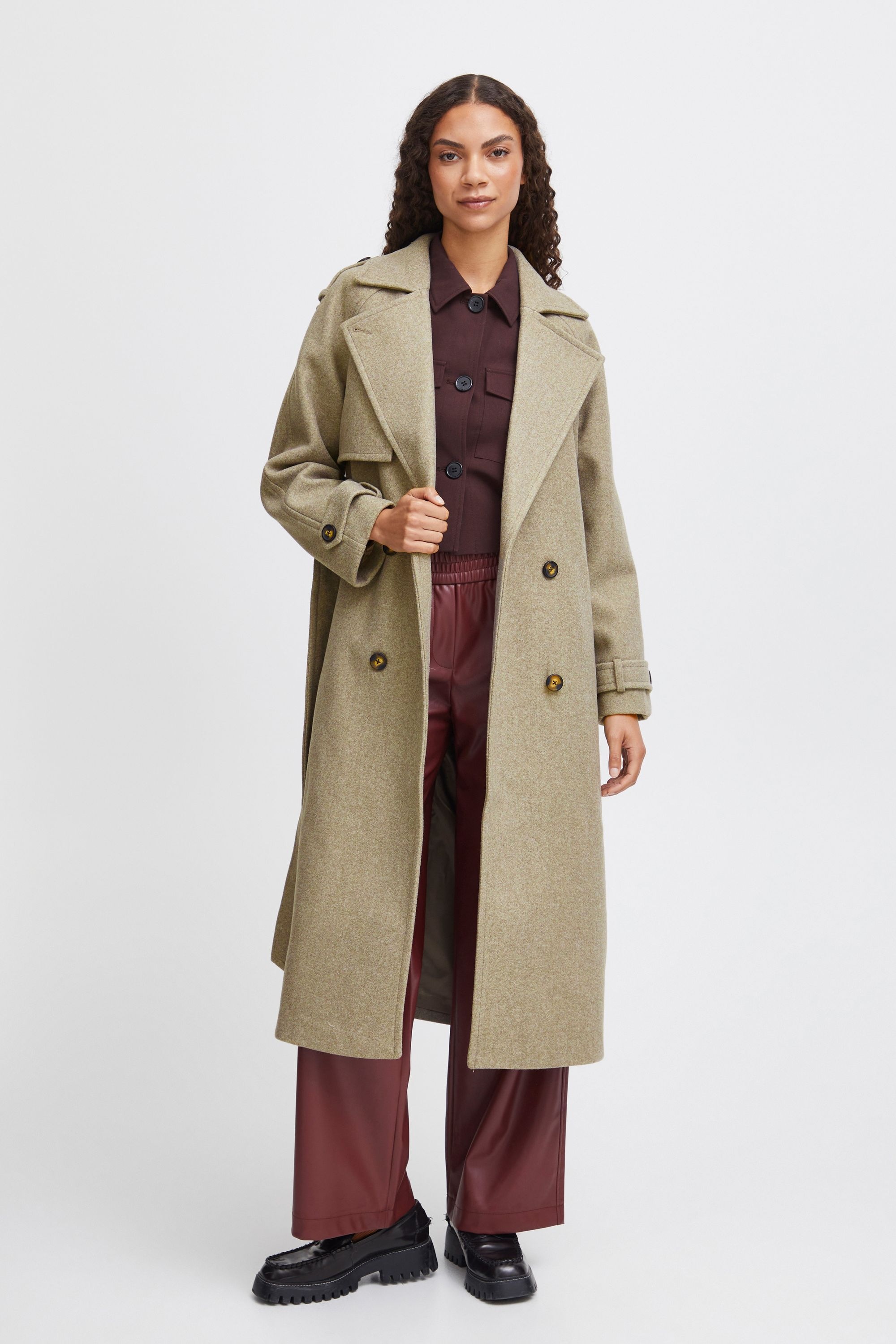 b.young Wollmantel "Wollmantel BYCILIA TRENCH COAT -" günstig online kaufen