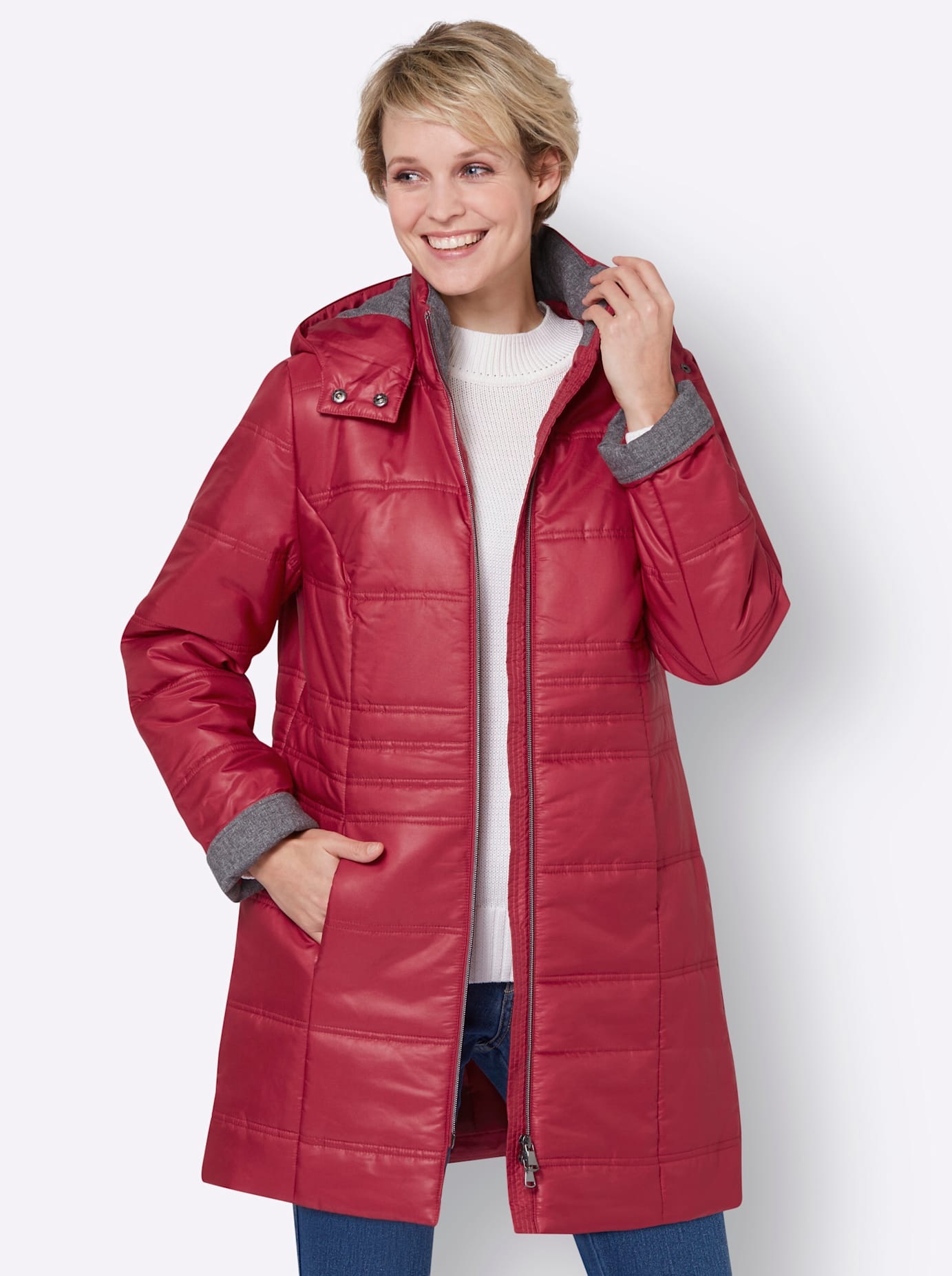 Classic Basics Langjacke, mit Kapuze