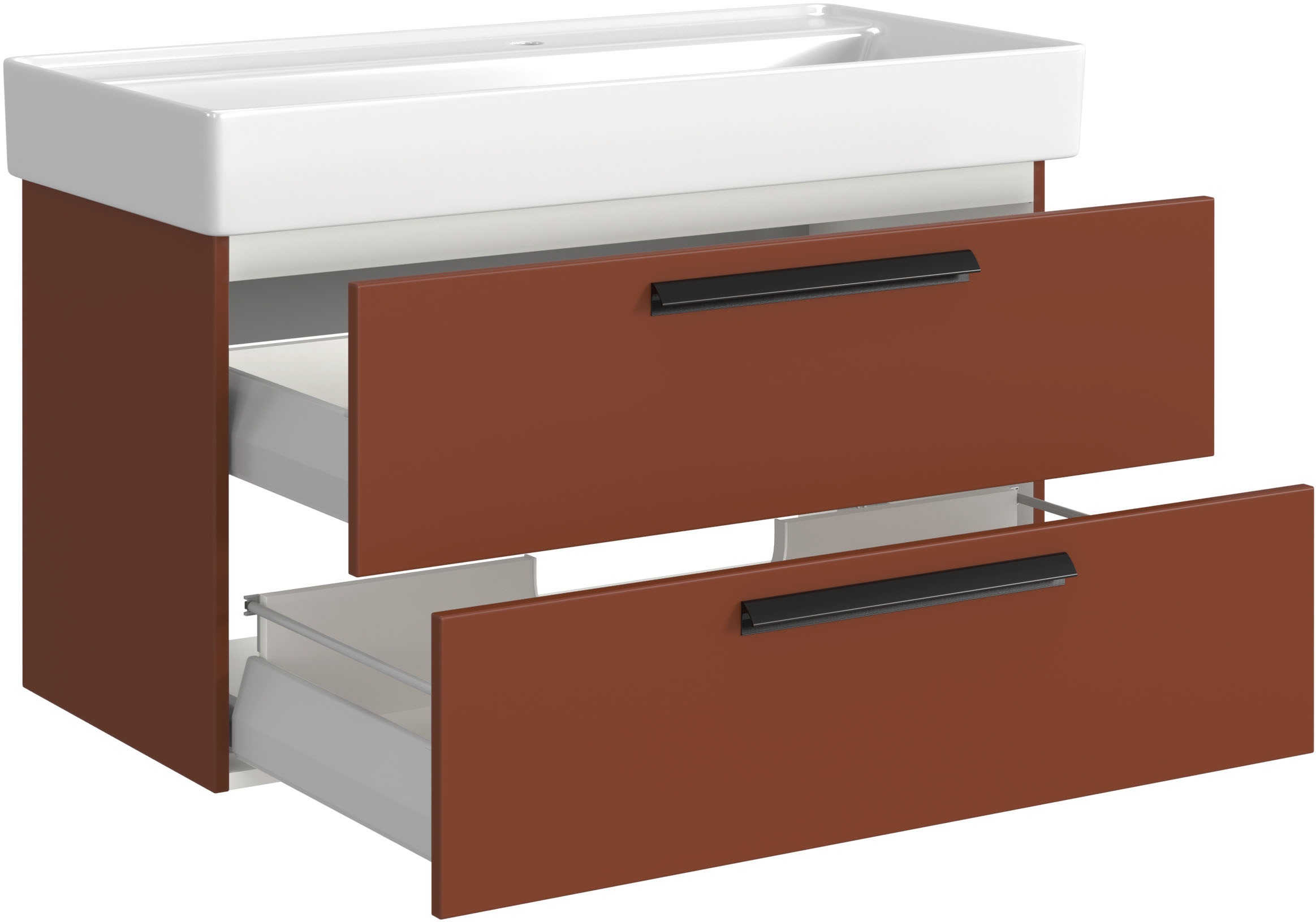 welltime Badmöbel-Set »SALVADA, 5tlg-Set, gedämpfte Scharniere, Softclose, Keramikbecken« Maße (B/T/H): 180/47,5/200 cm, 