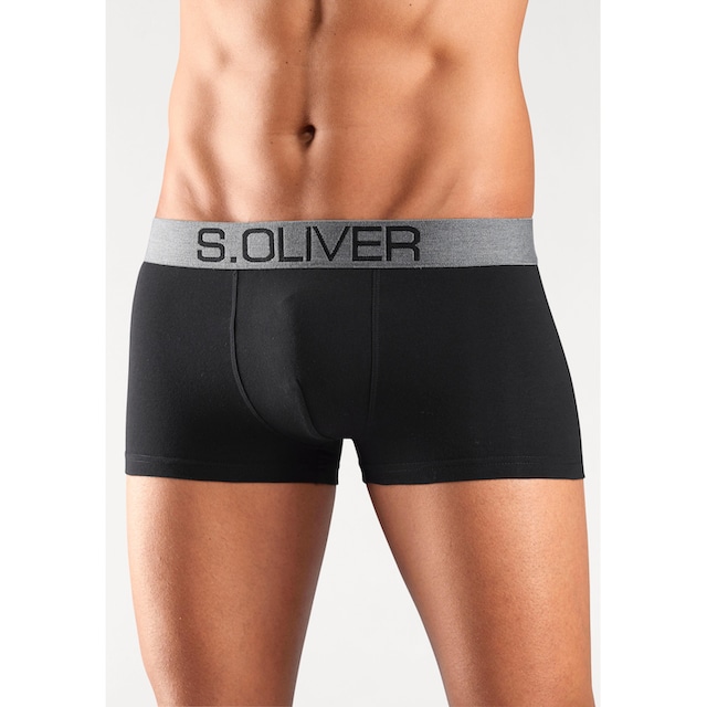 s.Oliver Boxershorts, (Packung, 4 St.), in Hipster-Form mit  kontrastfarbenem Webbund | BAUR