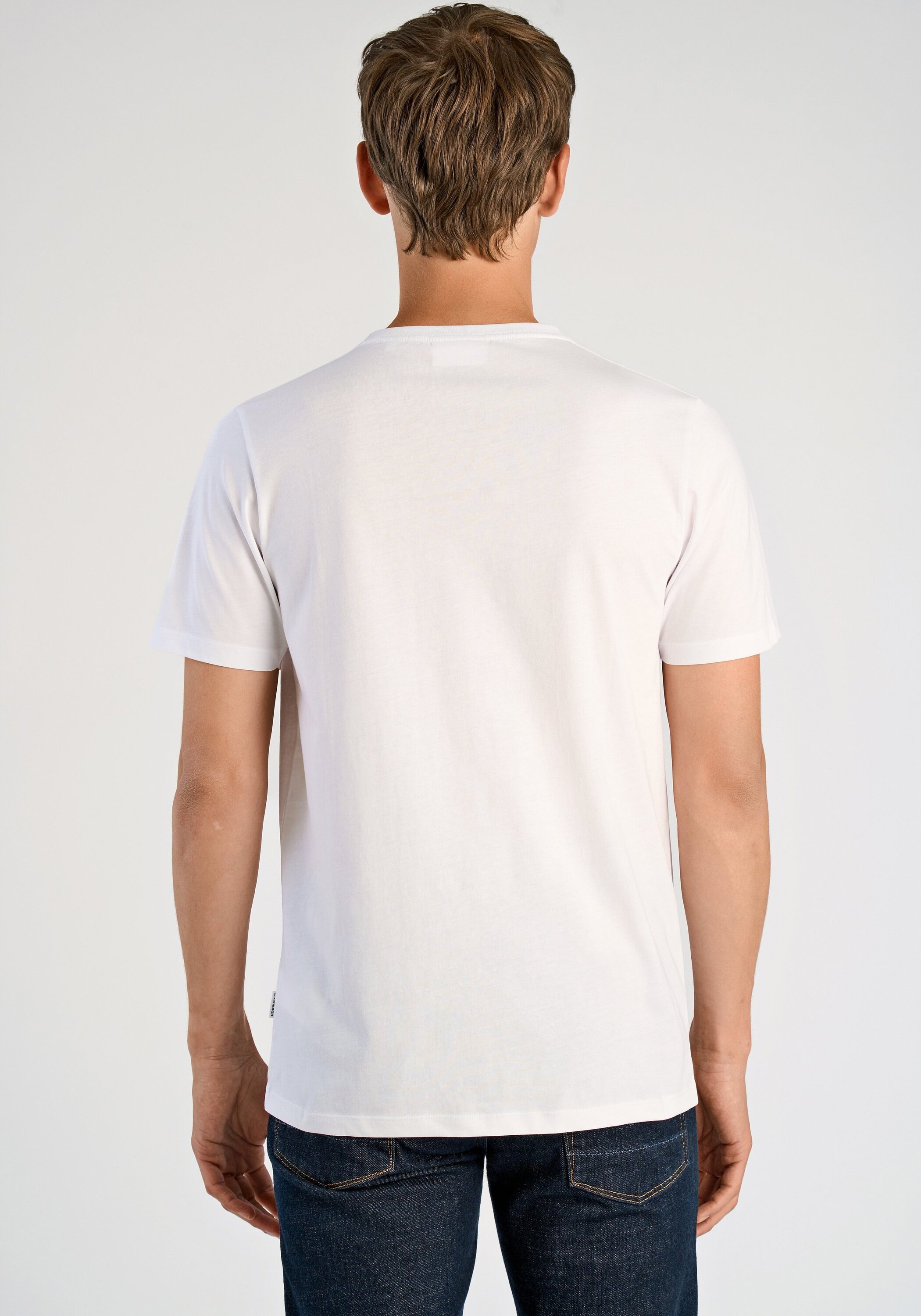 T-Shirt LINDBERGH "T-Shirt Relaxed Fit", Herren, Gr. XXL, weiß, Obermaterial: 100% Baumwolle, unifarben, lässig geschnitten, Rundhals, Shirts T-Shirt 2