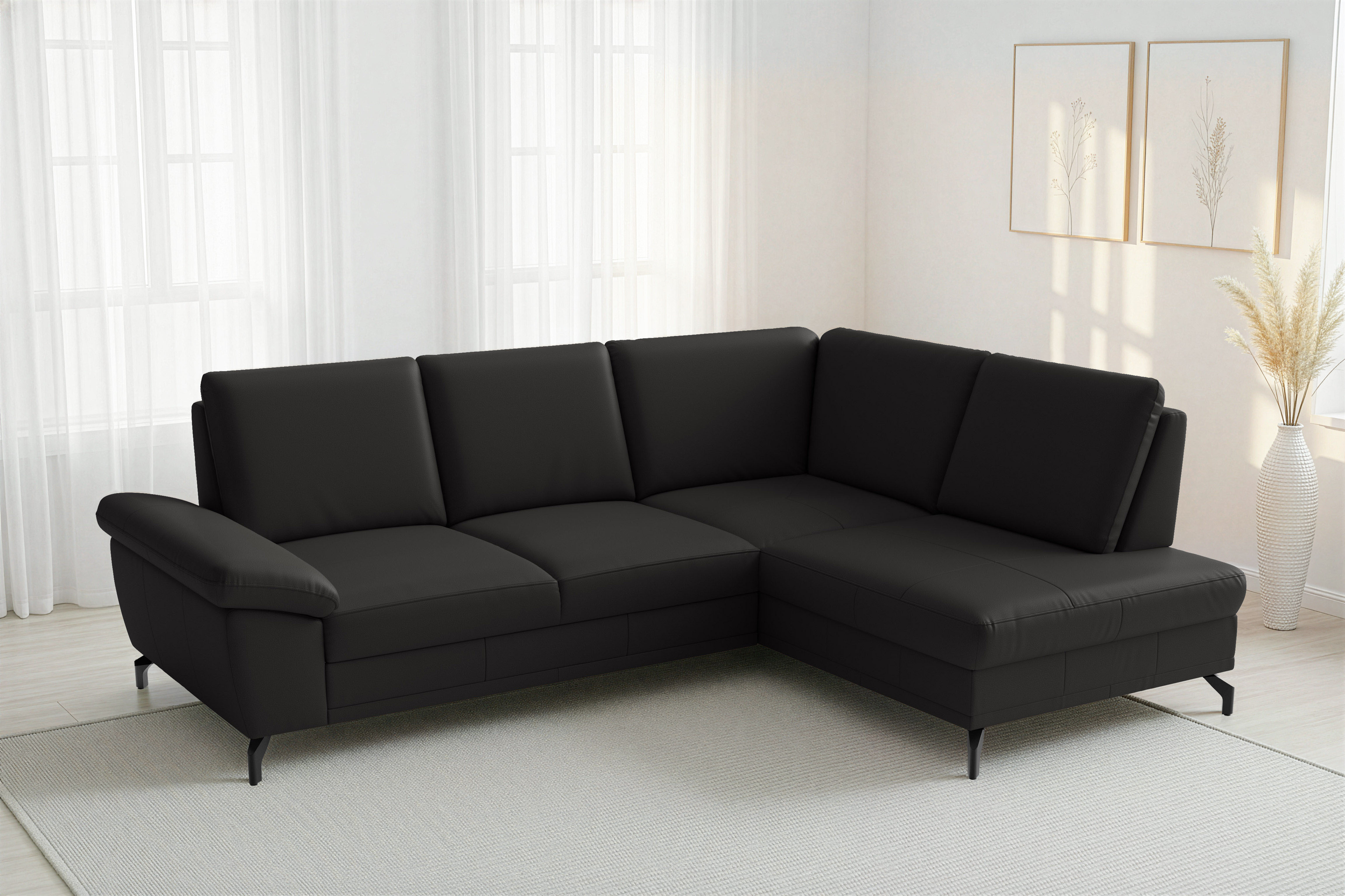 sit&more Ecksofa "Chelsea L-Form, B: 249 cm, Armteil- & Sitztiefenverstellung, Leder" optional mit Schlaffunktion und Bettkasten