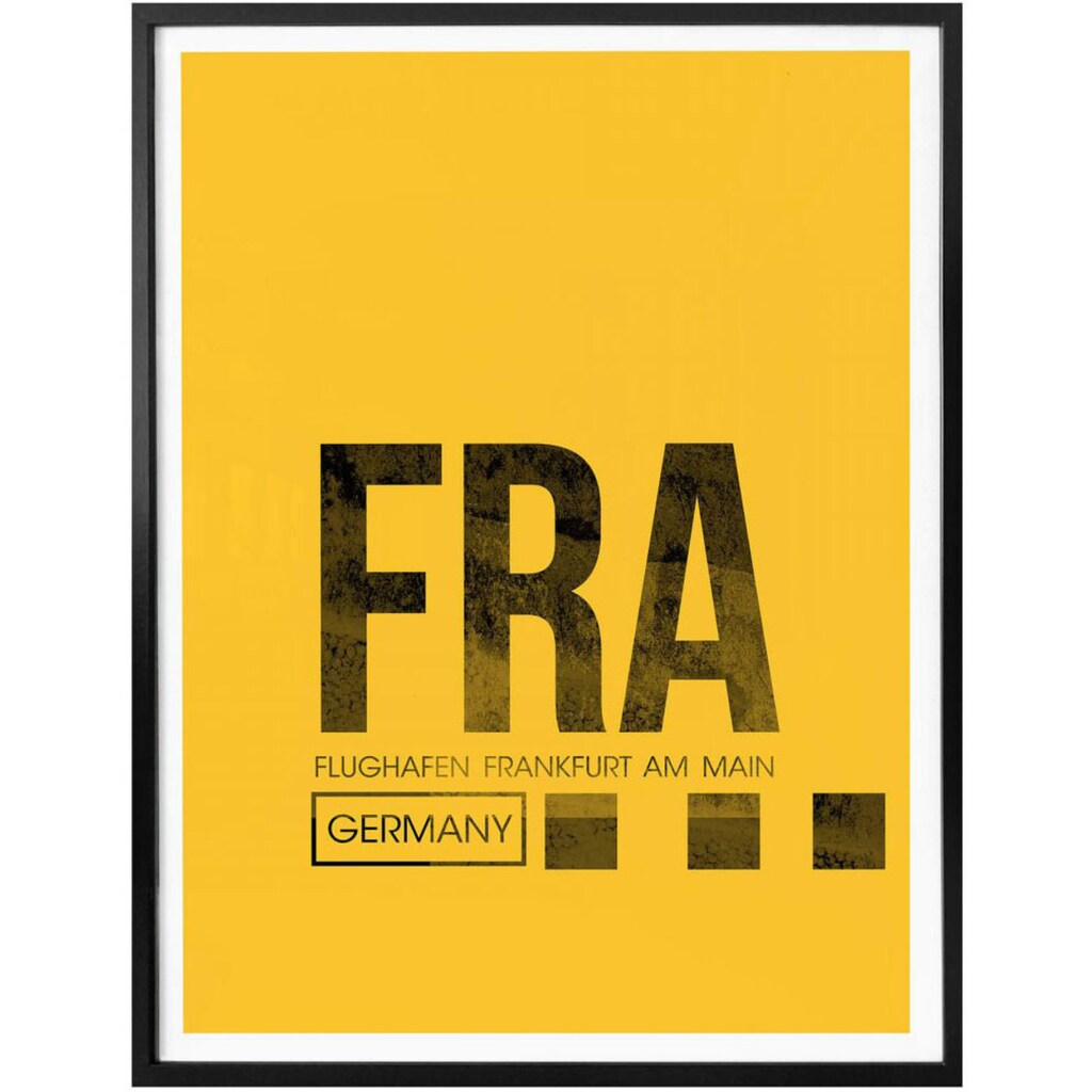 Wall-Art Poster »Wandbild FRA Flughafen Frankfurt«, Flughafen, (Set, 1 St.)