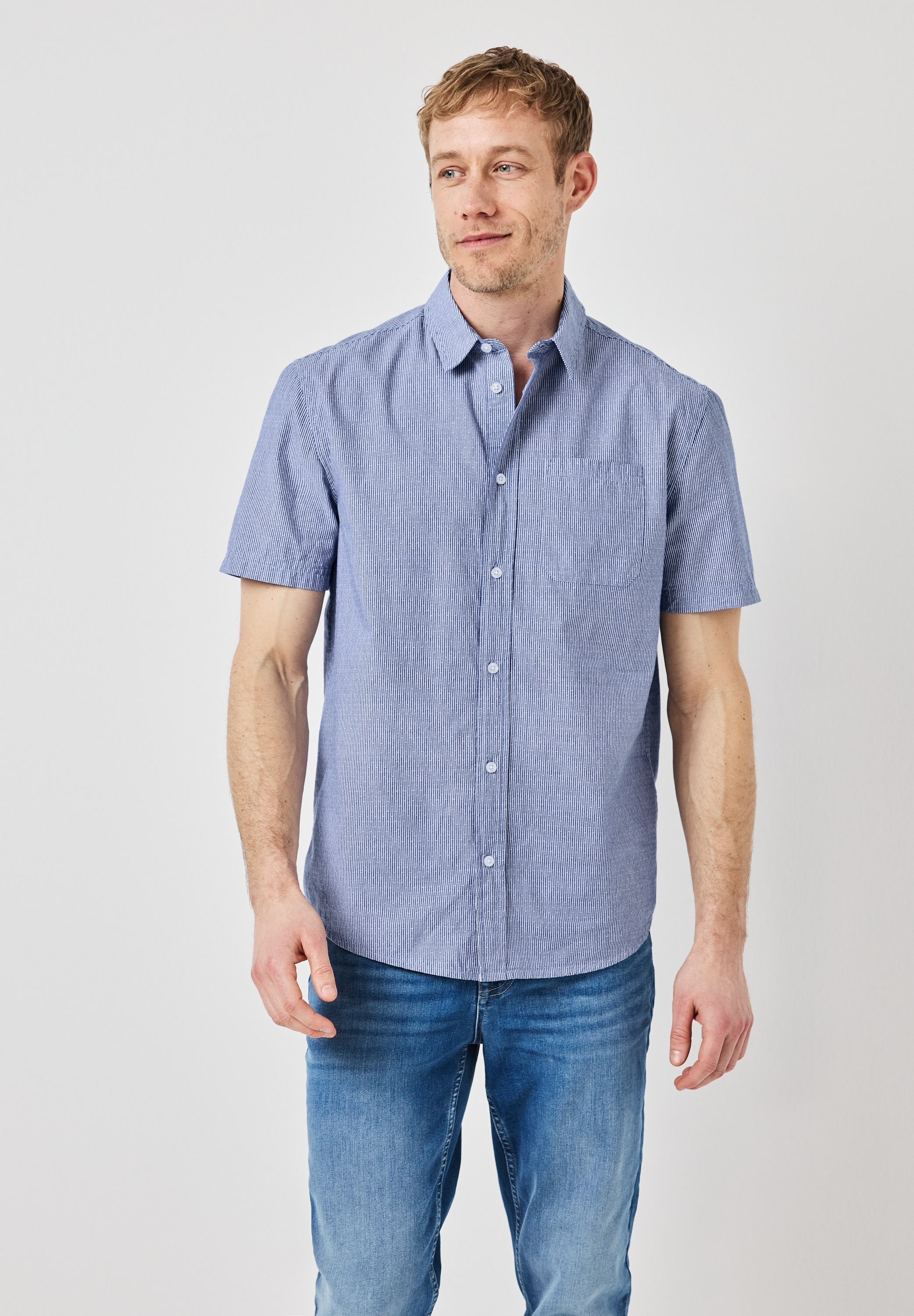 STREET ONE MEN Kurzarmhemd, aus reiner Baumwolle günstig online kaufen