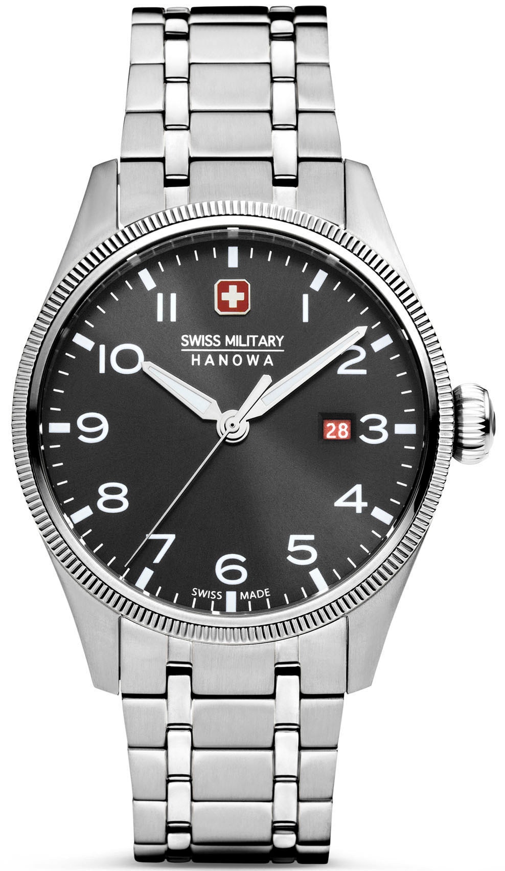 Swiss Military Hanowa Quarzuhr »THUNDERBOLT, SMWGH0000801«, Armbanduhr, Herrenuhr, Schweizer Uhr, Swiss Made, Datum, Saphirglas
