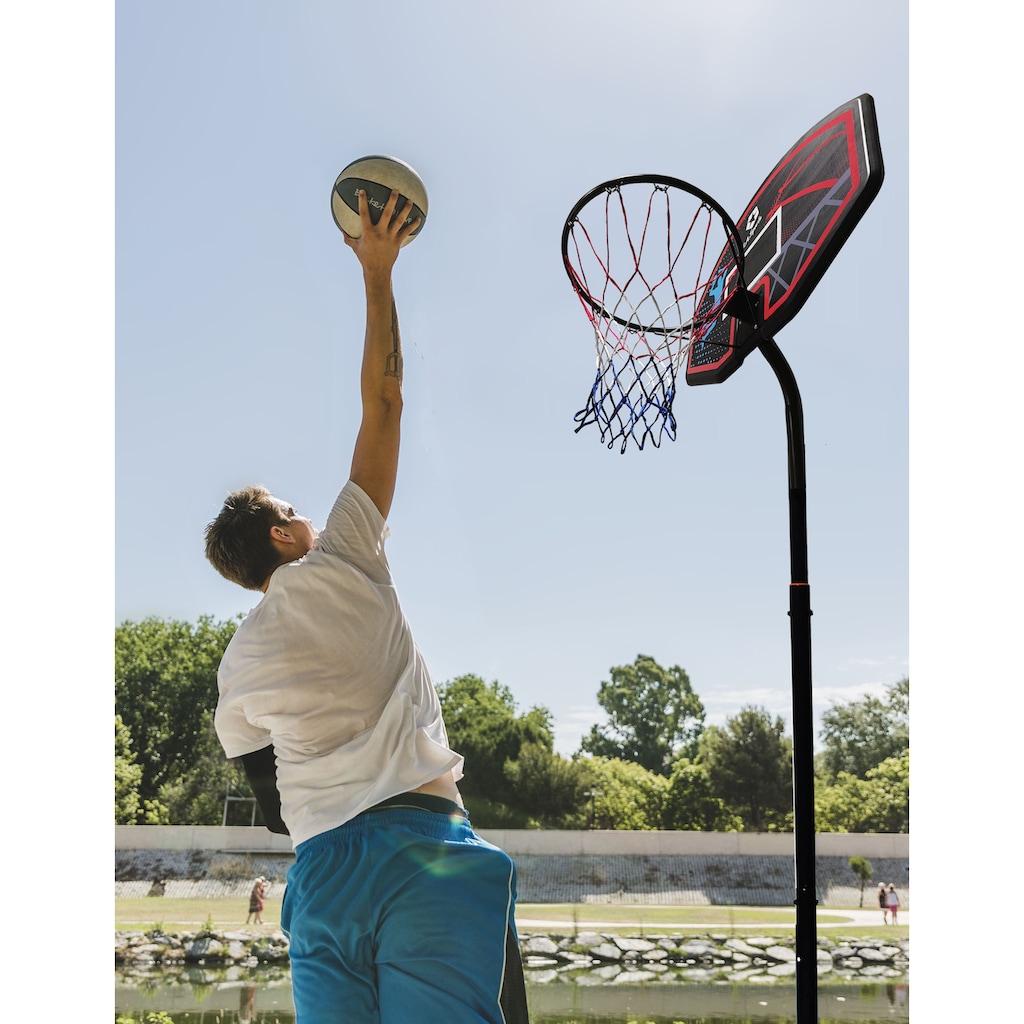 L.A. Sports Basketballkorb, (Set, 3 St., Komplett-Set mit Basketballkorb, Netz und Ständer)