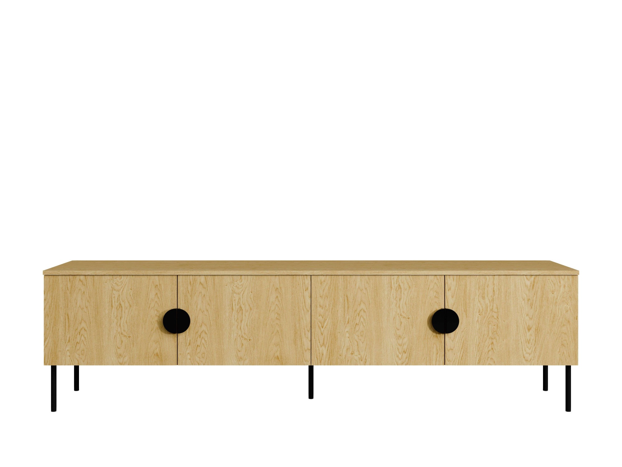 Leonique Lowboard »BELLOT TV-Schrank mit 2 Türen, Maße B/T/H: 160/40/53,6 cm«, (1 St.), in baltischer Eichenfarbe, mit holzähnlicher Struktur