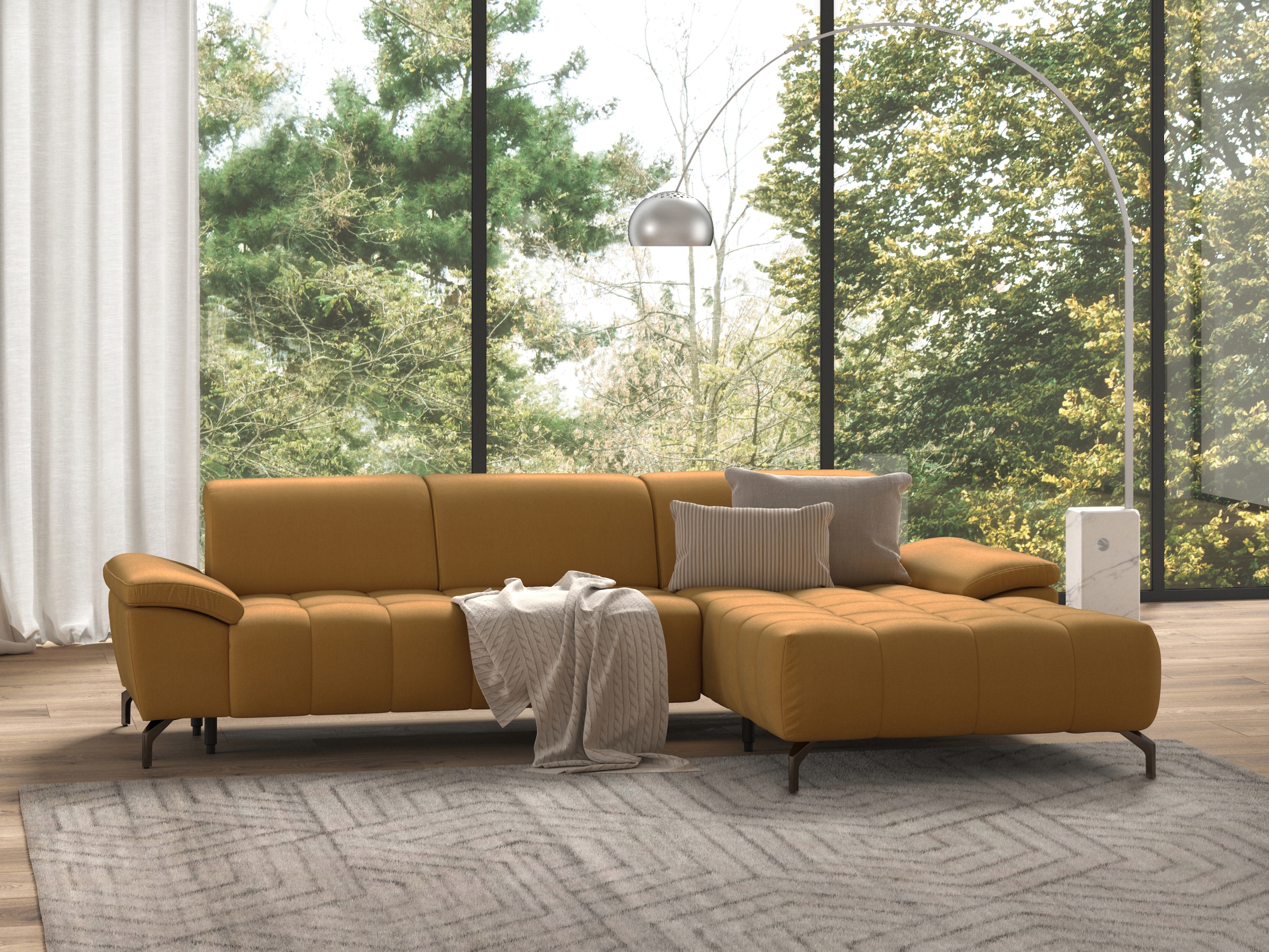 sit&more Ecksofa "Cool L-Form" wahlweise mit Kopfteilverstellung und Vorziehsitz, motorisch