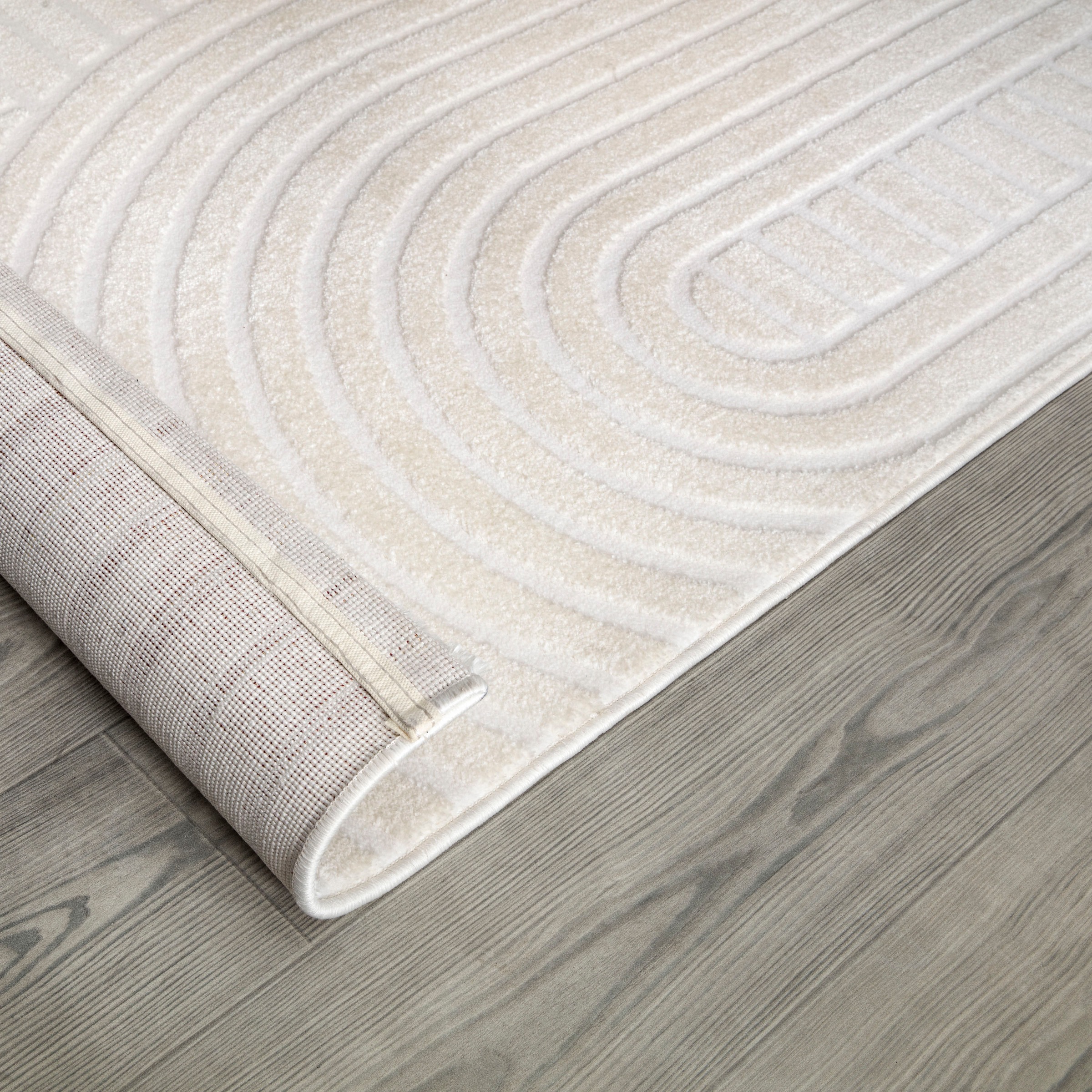 Teppich PACO HOME "Luzern 652", beige (creme), B:200cm H:13mm L:290cm, Polyester, Teppiche, Teppich, Kurzflor, Uni Farben, Hoch-Tief-Struktur, Scandi Design 3