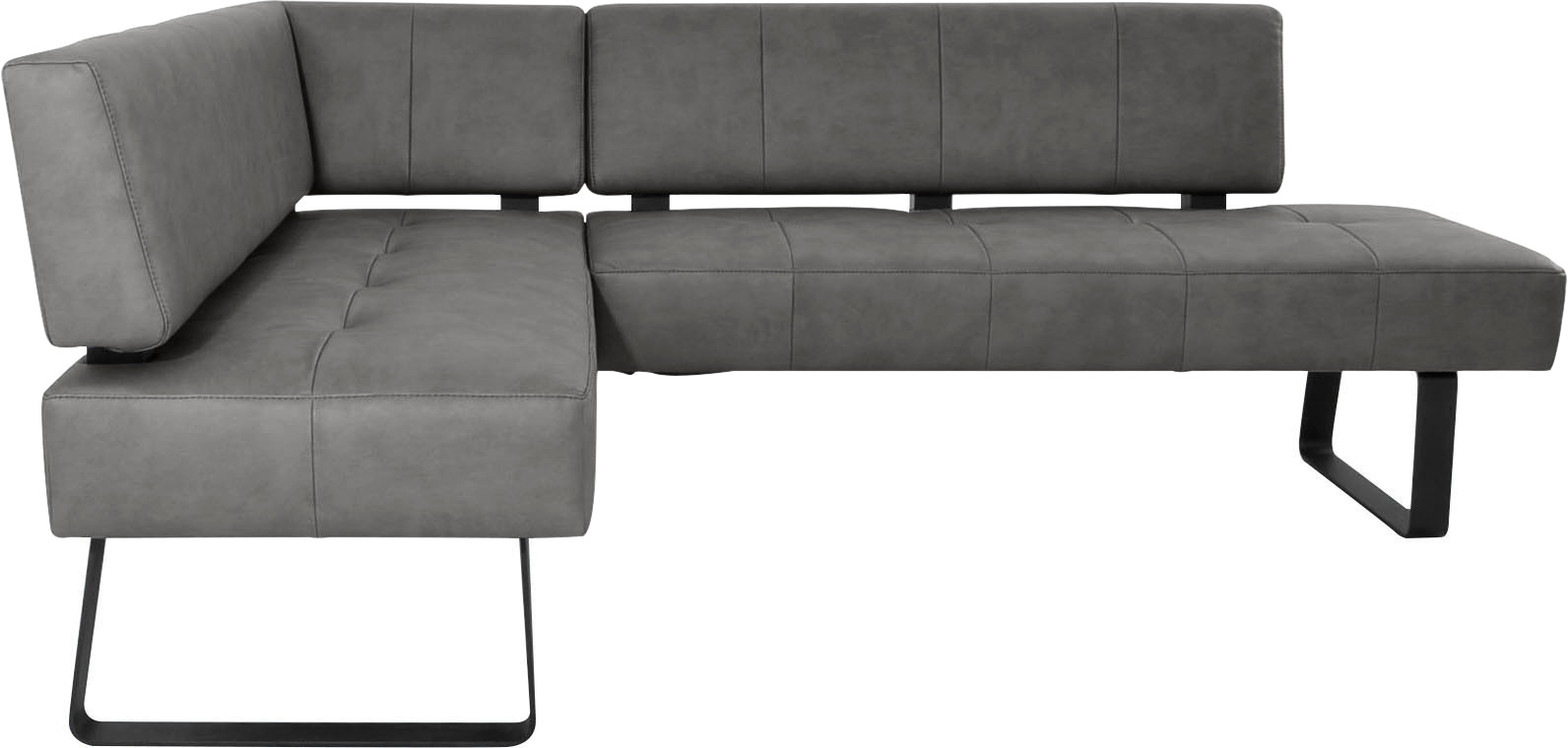 Eckbank, B:165cm H:88cm T:195cm, grau, K+W KOMFORT & WOHNEN, Esszimmer, Sitzbänke, "Spider II", Sitzsteppung, bequem durch Sandwichbauweise, 2