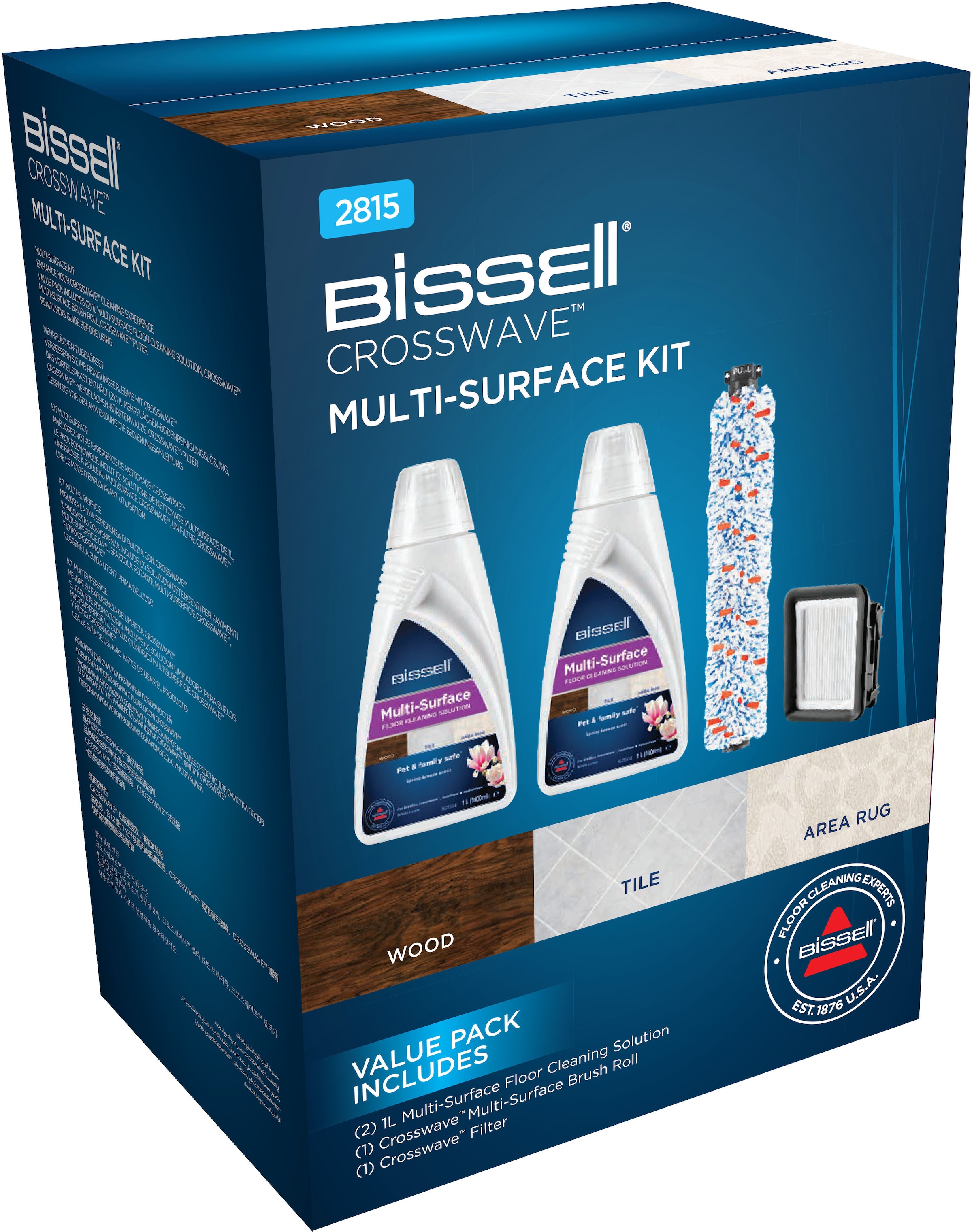 Bissell Pflegeset »Multi Surface Clean Set«, (Set), 2x 1 Liter Reiniger, 1x Bürste, 1x Filter