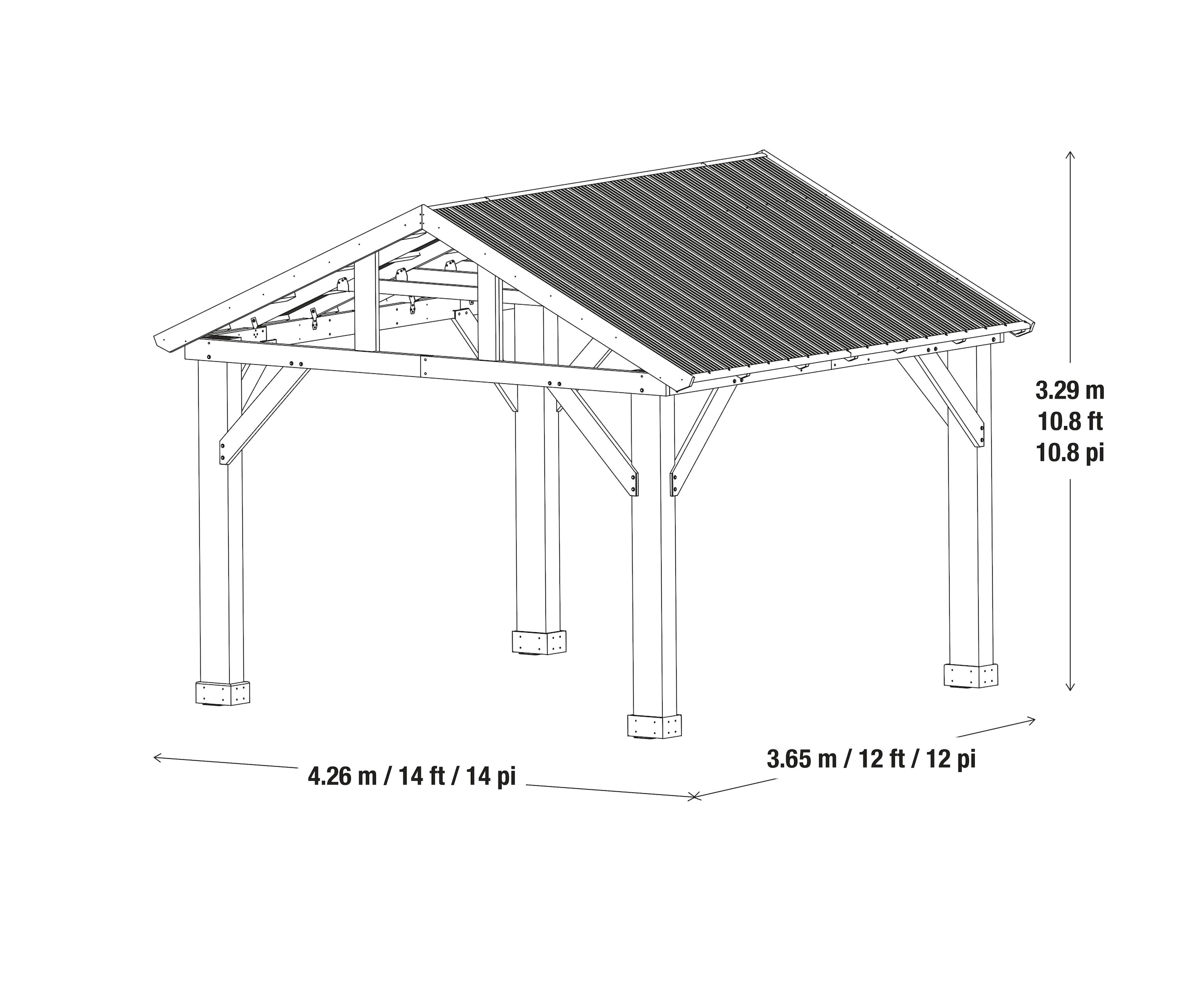 WESTMANN Holzpavillon »Yukon 14x12«, BxT: 427x366 cm