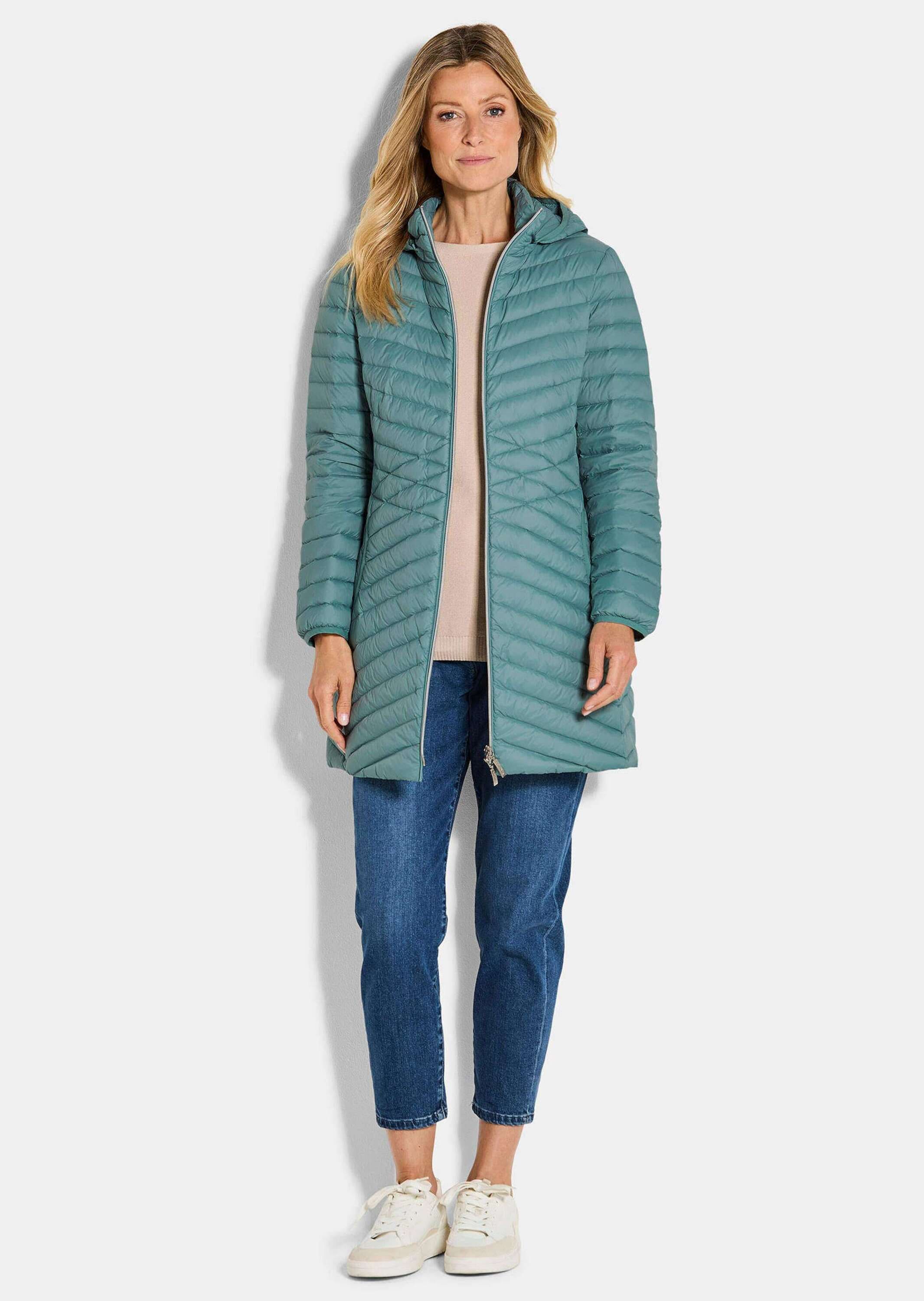 Thumbnail - GOLDNER Winterjacke "Gefütterter langer Mantel mit Kapuze" mit femininer Steppung