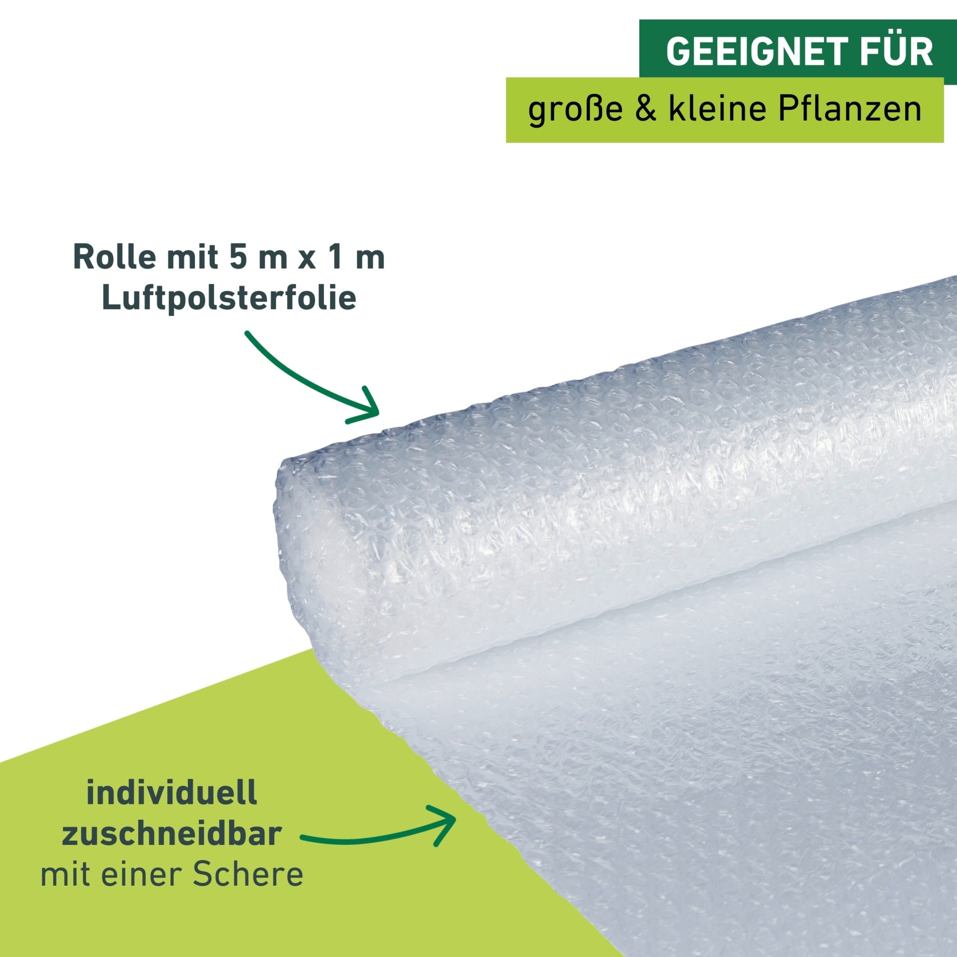 Windhager Schutzplane »Windschutzvlies, Kälteschutzfolie für Topfpflanzen« Luftpolsterfolie gegen Frost, Noppenfolie zuschneidbar, 5 x 1 m