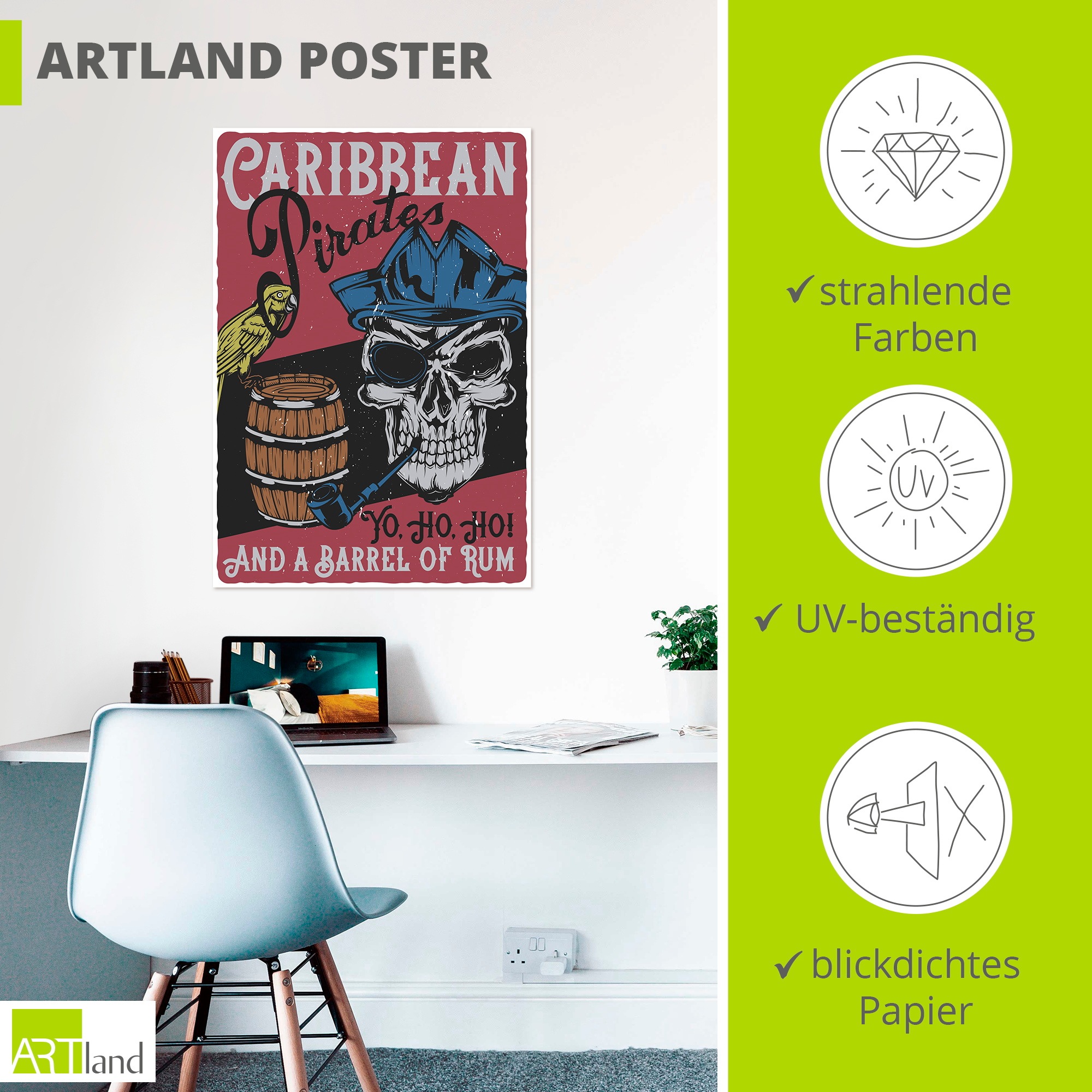 Artland Wandbild »Piraten« 1 Stk. tlg. als Alubild, Leinwandbild, Poster, Wandaufkleber in verschied. Größen